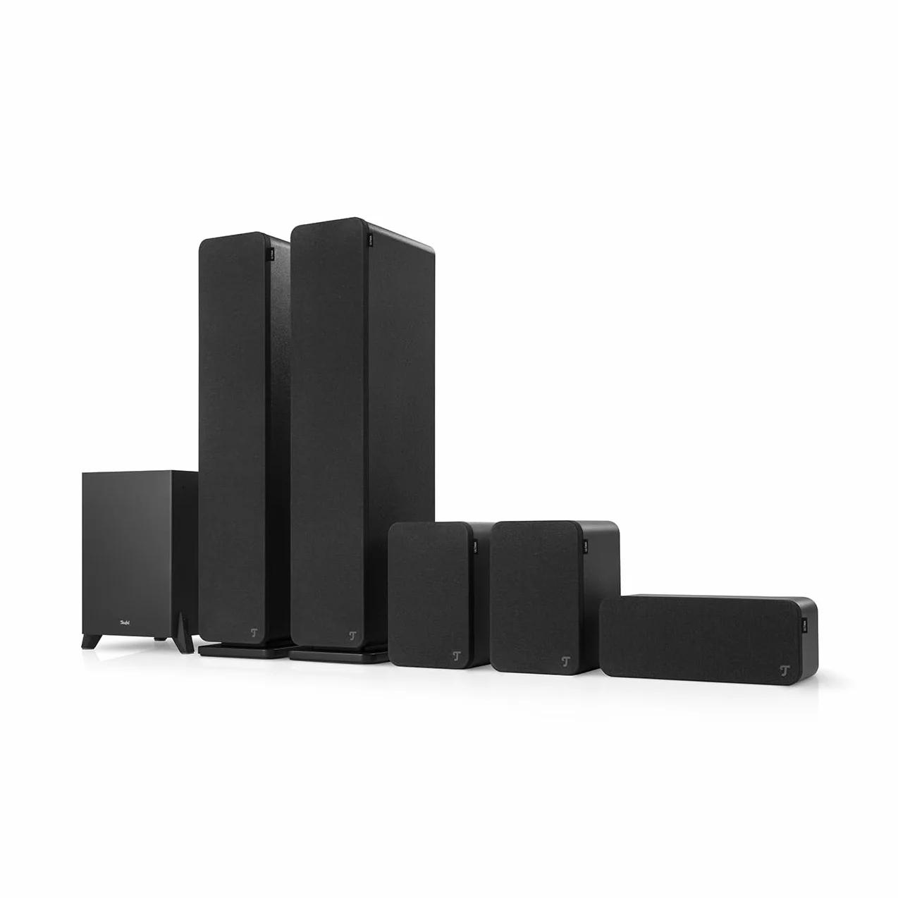 Teufel Ultima 40 Surround 5.1-Set, Sistema Audio Home Cinema Surround a 3 Vie con Subwoofer Potente, Bass Reflex, Espandibile, Nero
