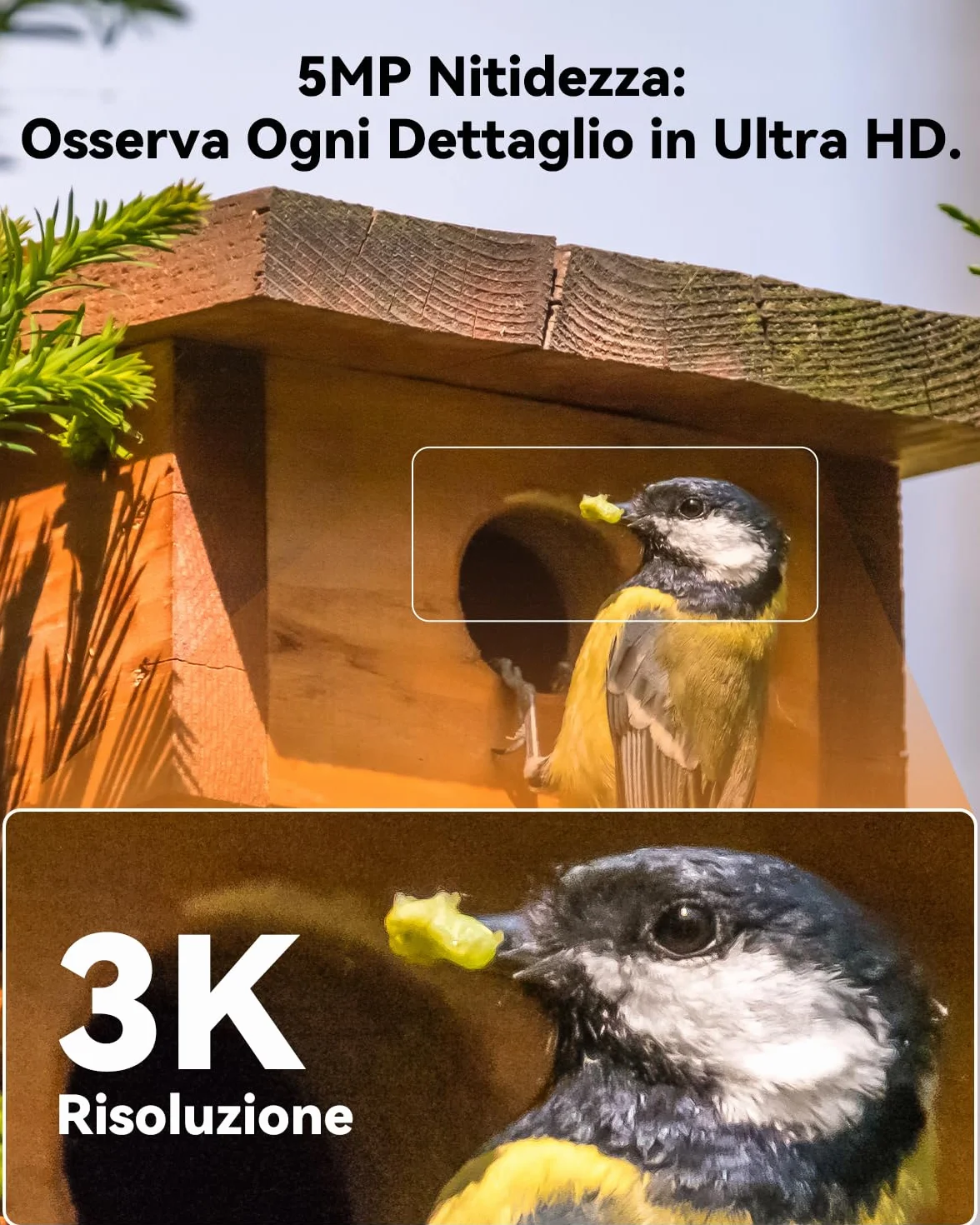 Imou 3K Telecamera Wi-Fi Esterno Senza Fili con Pannello Solare, Videocamera Sorveglianza Esterno Batteria 5MP, Rilevamento Umano/PIR, Visione Notturna a Colori, IP66, Modalità Privata, 2,4ghz