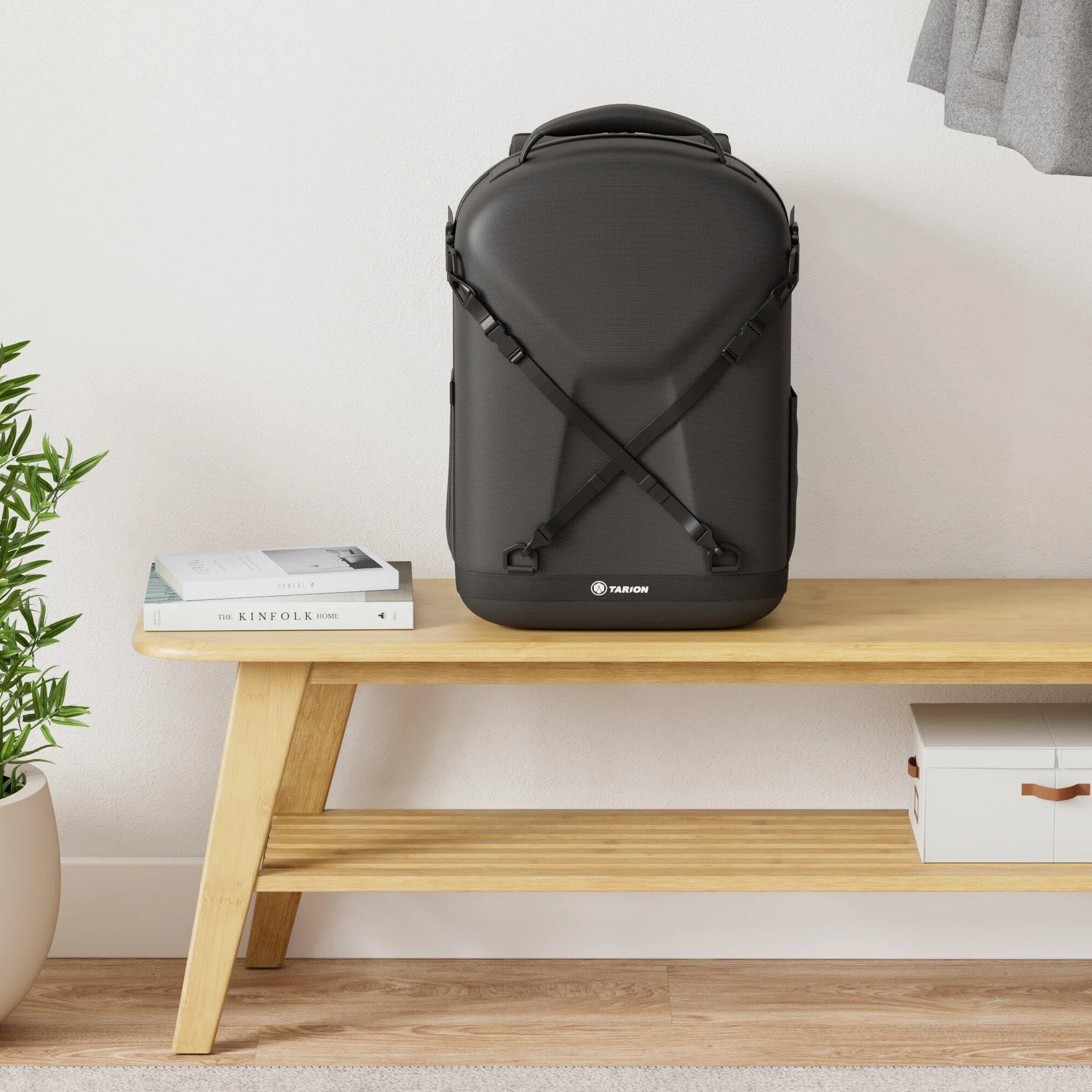 TARION Zaino per fotocamera, zaino fotografico con guscio rigido, borsa per fotocamera con scomparto per laptop da 15" e copertura antipioggia, zaino per droni DSLR SLR fotocamere accessori