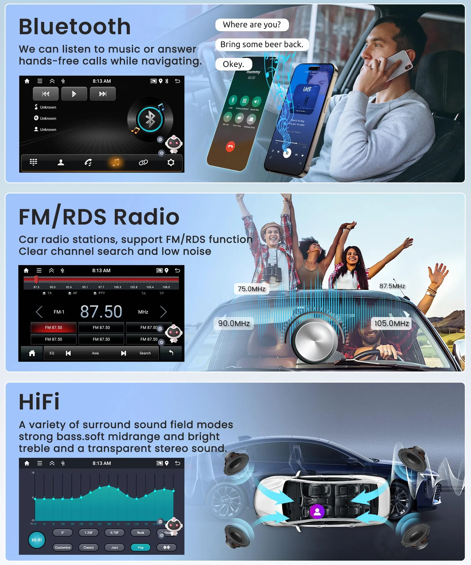 32G Wireless Carplay Android 13 Autoradio 2 Din per Renault Trafic Opel Vivaro B FIAT Talento Nissan NV300 9 Pollici Autoradio con Android Auto Navi GPS WiFi Bluetooth FM/RDS/SWC Telecamera Posteriore