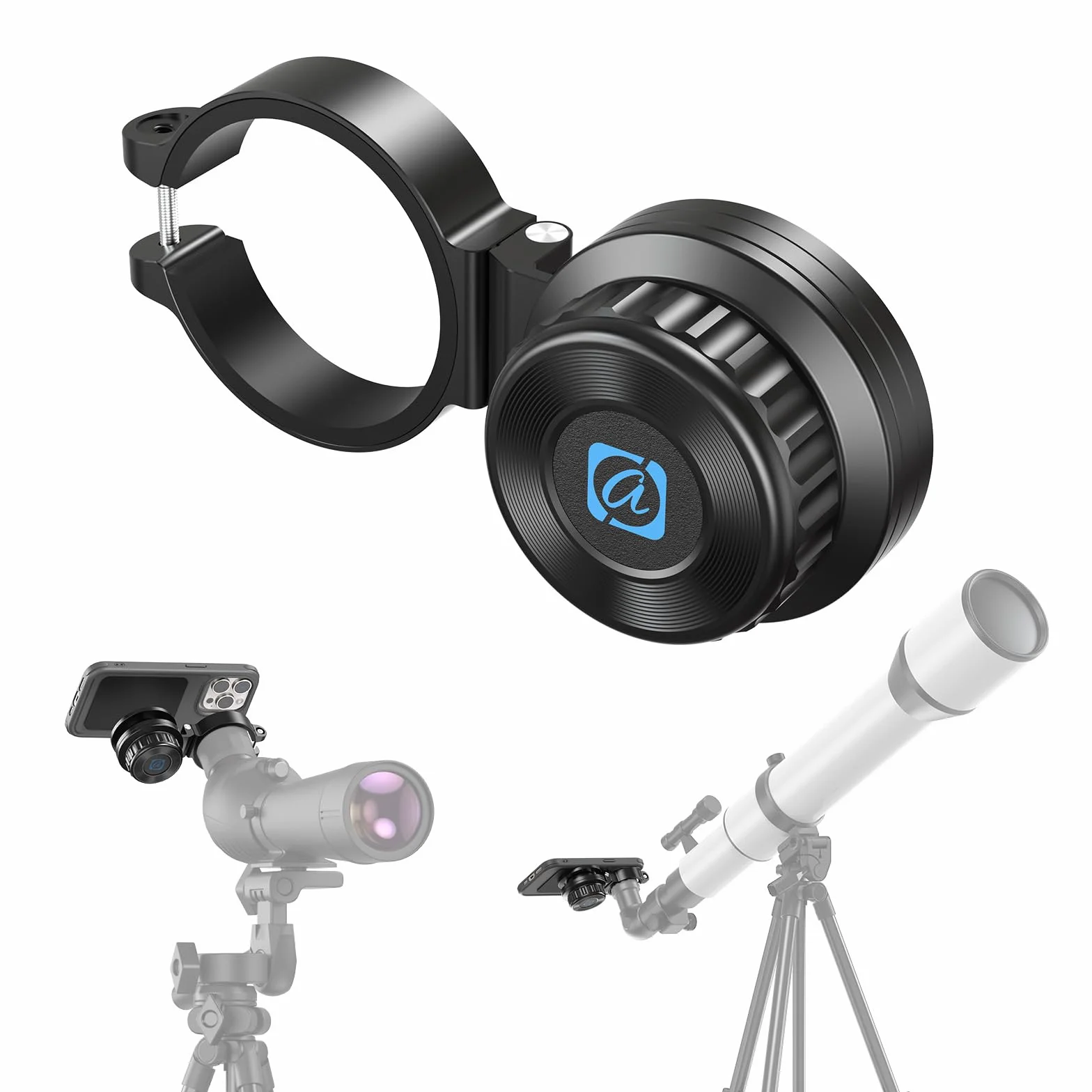 APEXEL Adattatore magnetico universale per smartphone per binocoli, telescopi, cannocchiali e microscopi. Adattatore oculare 45-55mm, compatibile con la maggior parte dei cellulari