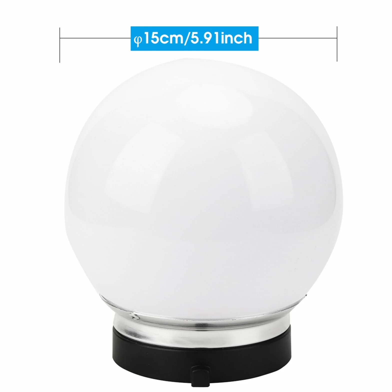 Sfera di Luce Morbida per Accessorio Fotografico, Diffusore Sferico Traslucido da 15 Cm Sfera di Luce Morbida per Accessorio Fotografico con Supporto Bowens