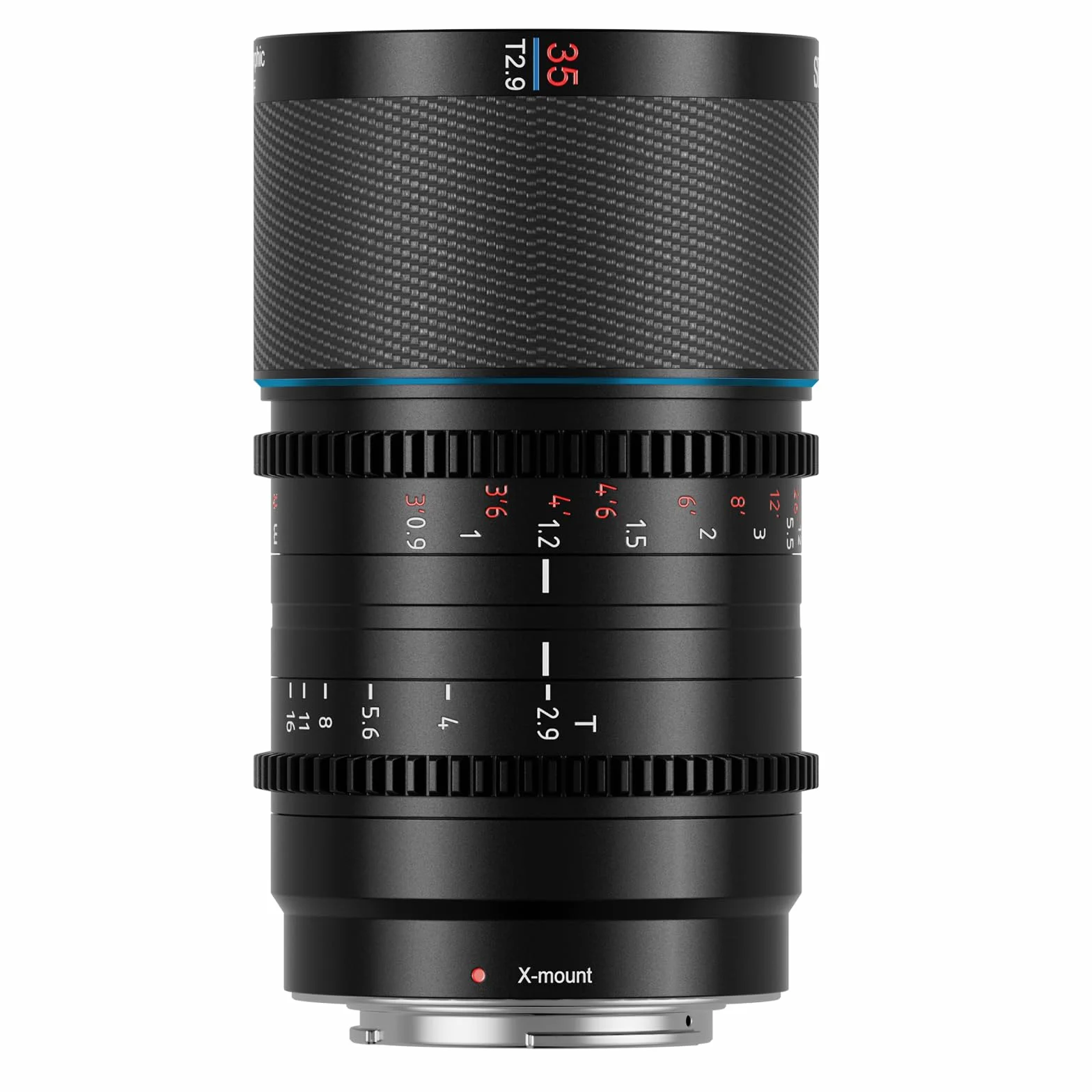 SIRUI Saturn 35mm T2.9 1.6X Full Frame Carbonio Fibra anamorphic obiettivo obiettivi lens lente, Leggero cine cinema Lens per droni, stabilizzatori cardanici portatili (X Mount, Natural Flare)