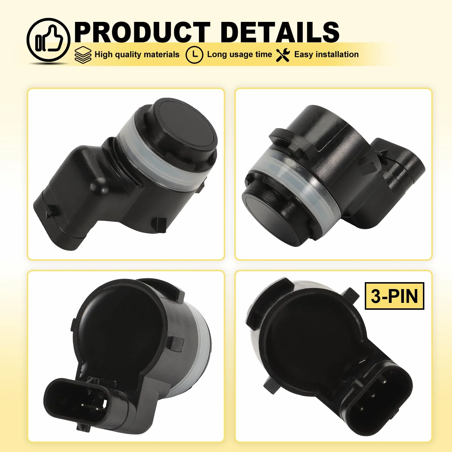 LDLRVeX Sensore parcheggio posteriore per Audi A3 1.4L–2.0L 2013, BMW X3 F25 1.6L–3.0L 2010–2017 e Octavia III 5q0919275a, 3 pin, sensori assistenza park assist