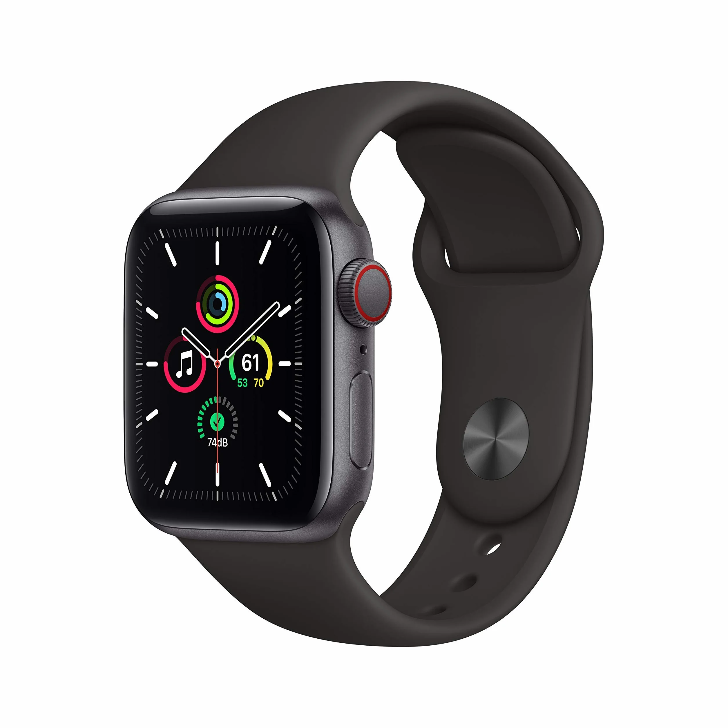 Apple Watch SE 2020 (GPS + Cellulare, 40MM) Cassa in Alluminio Grigio Siderale con Cinturino Sport Nero (Ricondizionato)