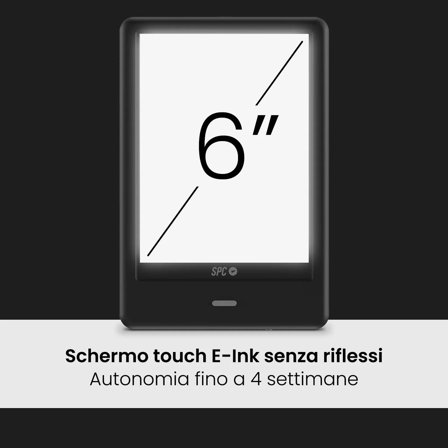 SPC Dickens Light 2 Pro E-book 6 pollici touch screen E-Ink 8 GB USB-C Nero