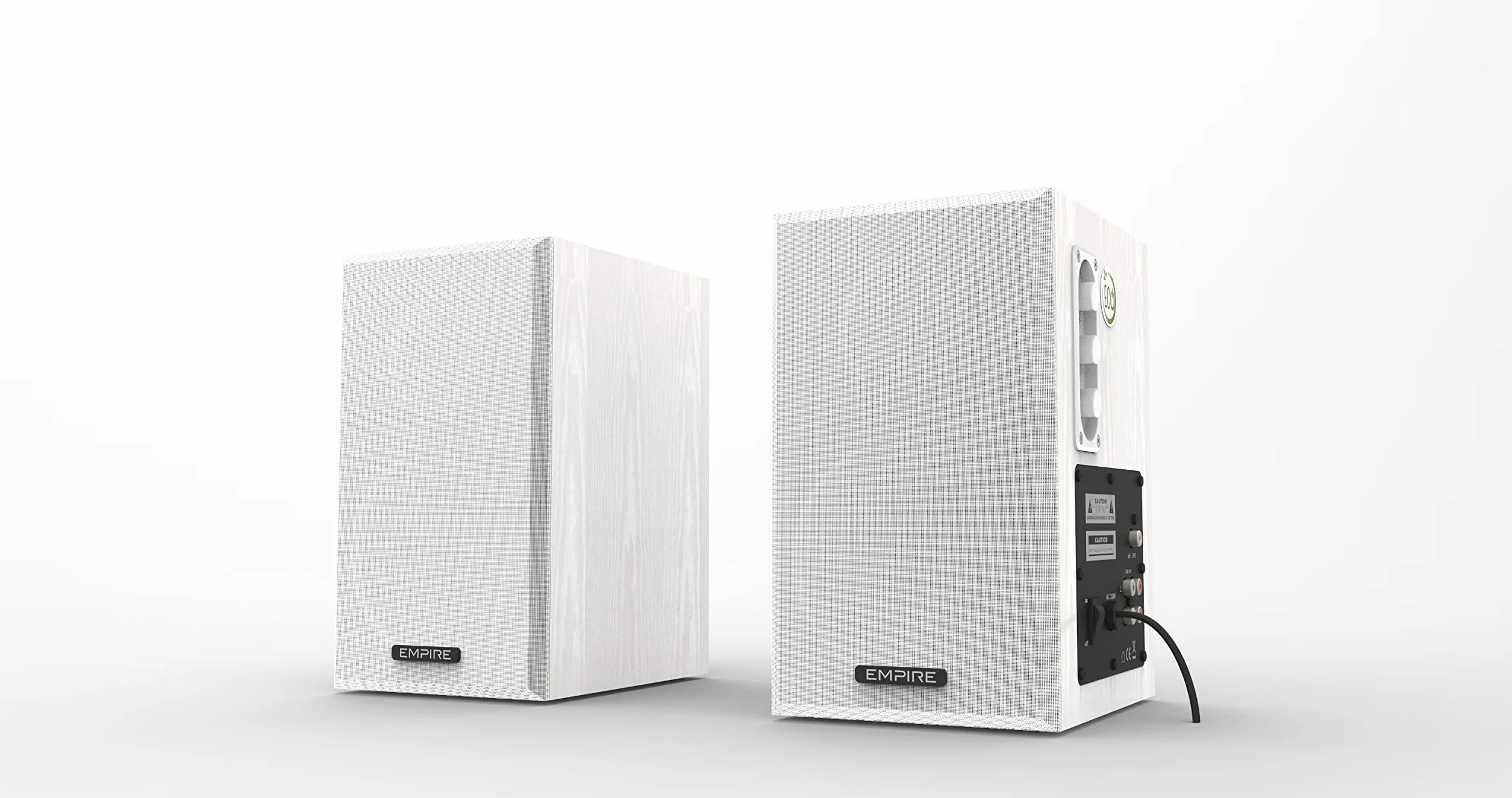 Sistema Audio Empire ECO-100 PLUS White, 100 Watt, con funzione Risparmio Energetico, staffe da parete, amplificato.