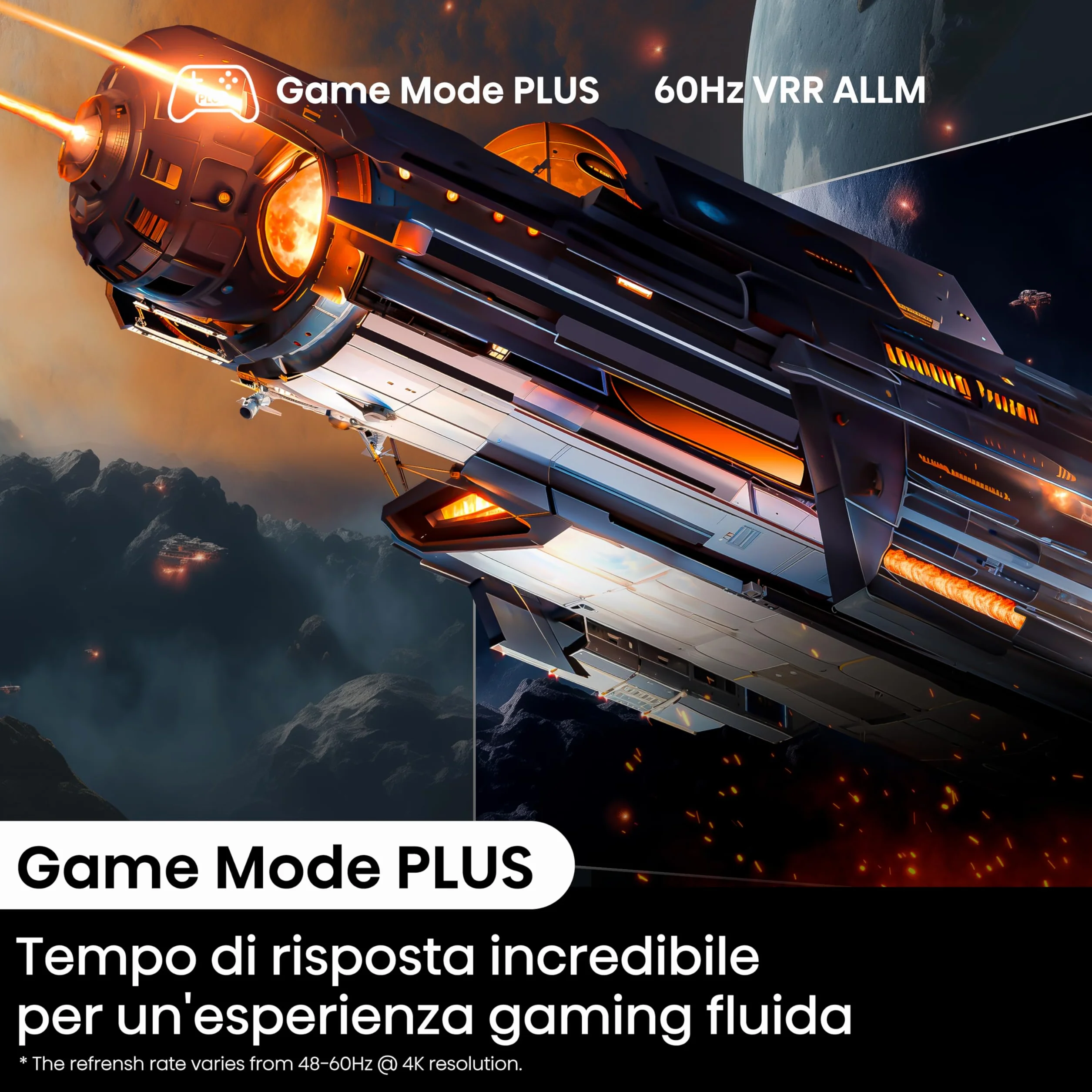 Hisense TV 55" 4K Ultra HD 55E63NT, Smart TV VIDAA U7, Dolby Vision, HDR 10+, DTS Virtual:X, Game Mode Plus, Alexa Built-in, VIDAA Voice, DVB-T2/S2 HEVC 10
