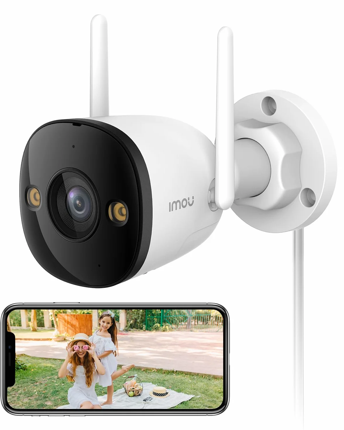 Imou Telecamera WiFi Esterno, 5MP Videocamera Sorveglianza da Esterno Telecamera di Sicurezza con Rilevamento Umano, IP67, Visione Notturna 30m, Compatibile con Alexa, 2,4g, Bullet 2C 5MP