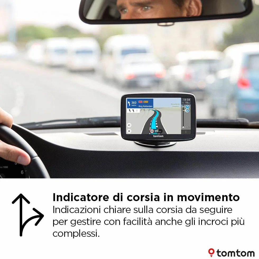 TomTom Navigatore per Auto GO Classic 2a gen. (6", Informazioni sul traffico e Avvisi autovelox, Aggiornamenti Mappe Europa, Aggiornamenti tramite Wi-Fi, Indicatore di corsia in movimento)