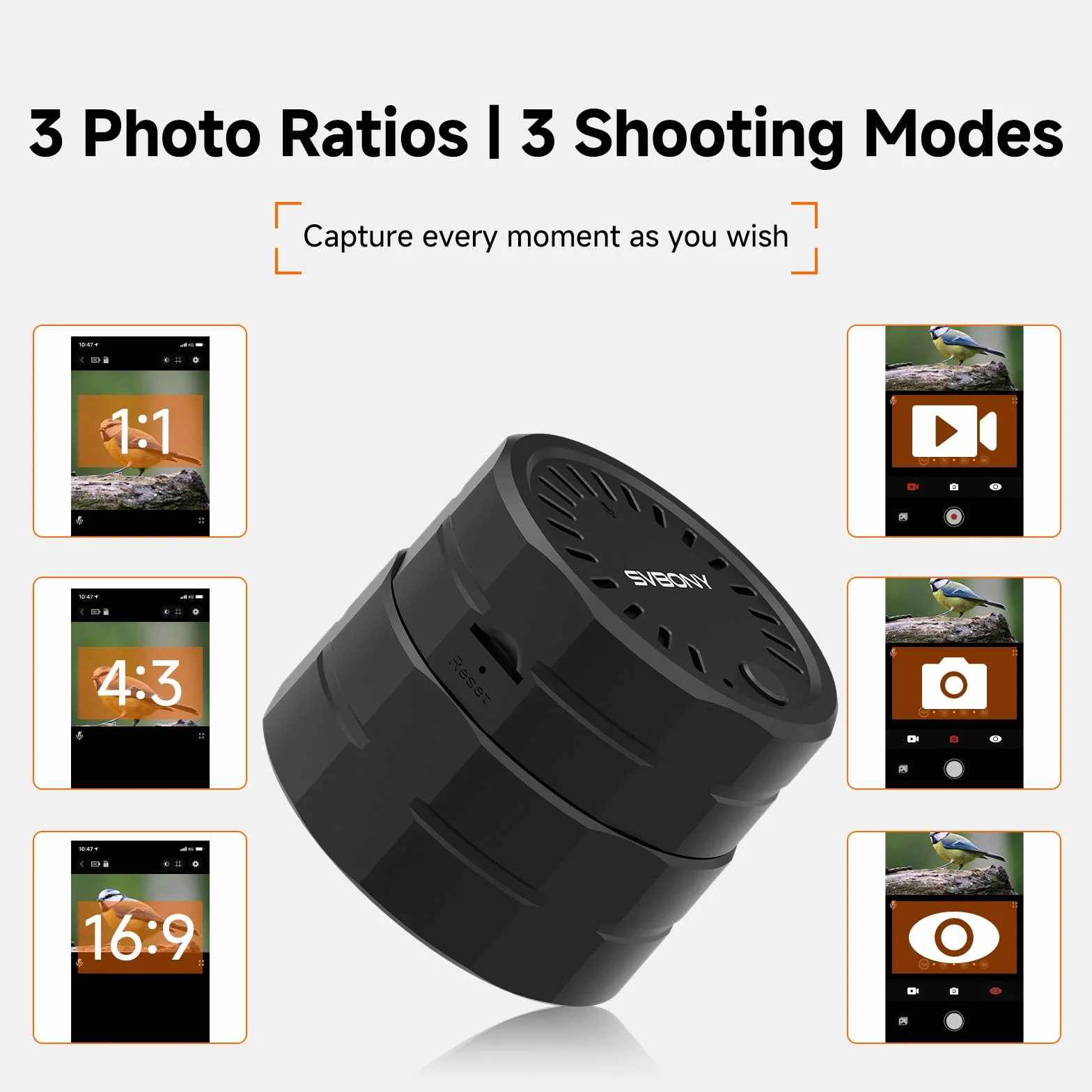 Svbony SC002 WIFI Telecamera per Cannocchiale, Telecamera Digiscoping Wireless HD 1080P con Zoom, Diametro Compatibile dell'oculare 37 mm-56 mm, Interfaccia Tipo-C con scheda TF da 32 GB