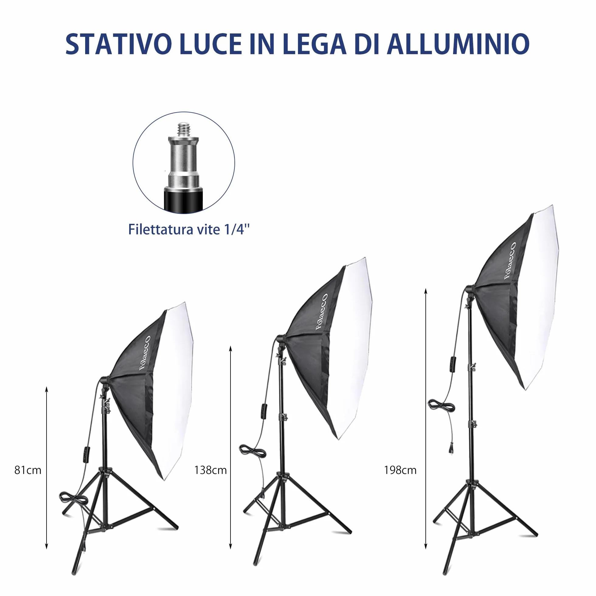 Softbox LED Set Luci per Studio Fotografico Softbox Octagon con 150W E27 Lampadine Dimmerabile 3000~6500K e Supporti Regolabili 2m per Ritratti Foto di Moda Prodotti Video YouTube Live Streaming