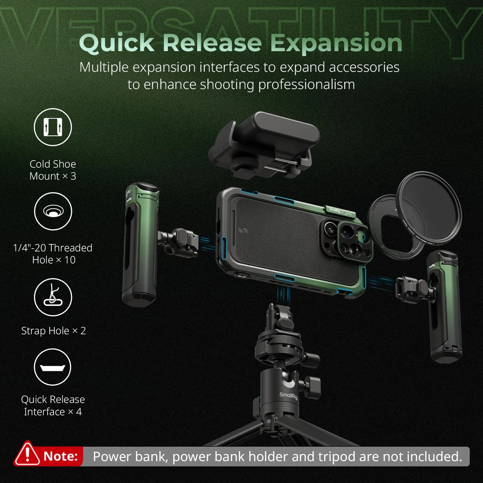 SMALLRIG x Brandon Li Kit Video Mobile per iPhone 16 Pro Max, Gabbia per Telefono con Kit per Telefono Leggera FilMov, Maniglie QR Wireless Girevoli, Kit Filtro VND 67 mm, Supporto per MagSafe - 5001