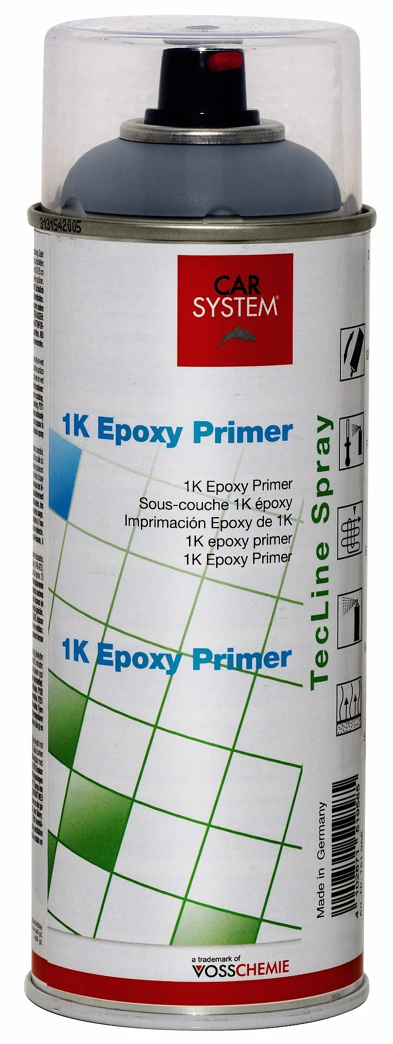 Unbekannt 1 bomboletta spray da 400 ml Carsystem 1K epossidico primer grigio vernice vernice per auto