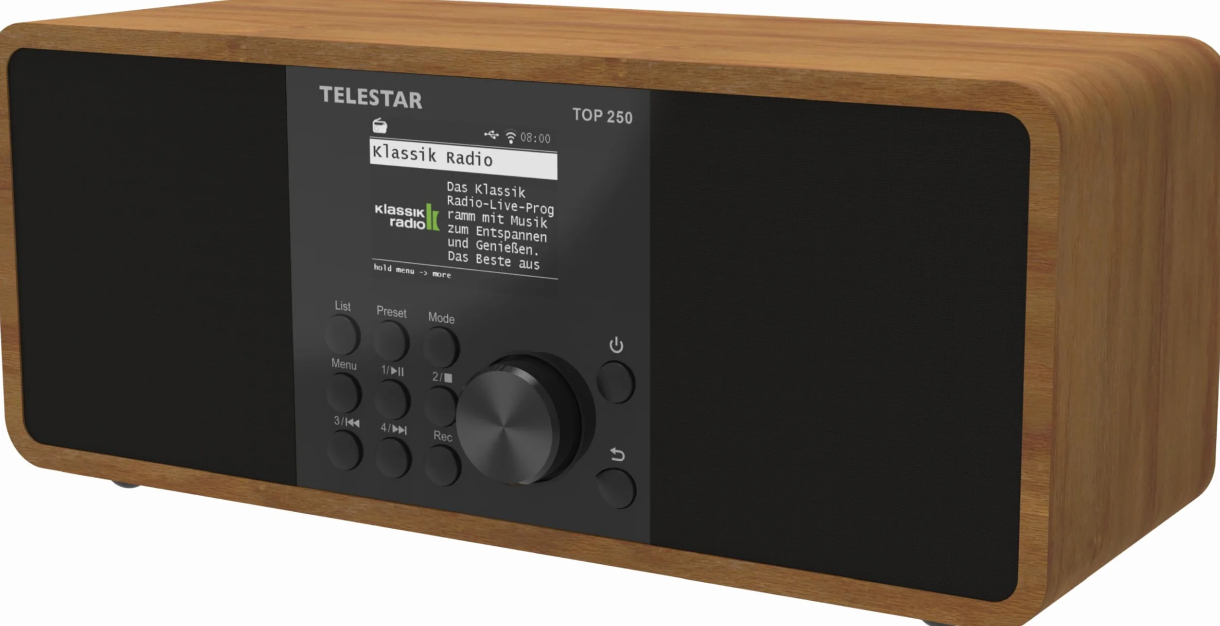 TELESTAR TOP 250 Radio DAB+ Internet Bluetooth Audio-Streaming 2x10W USB registrazione Legno
