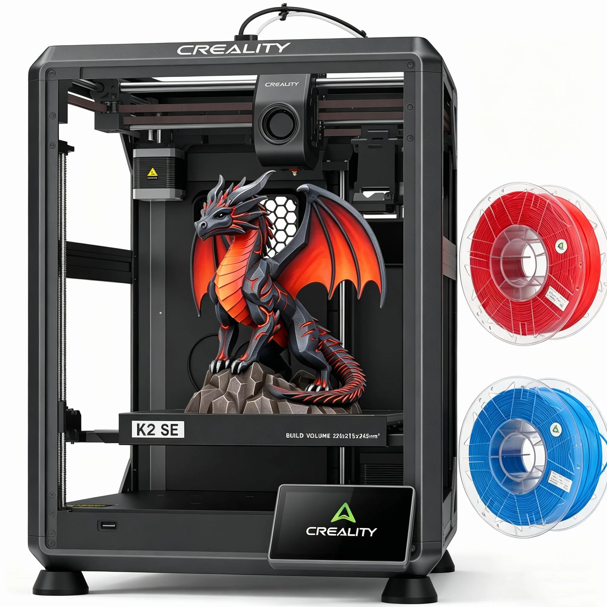 Creality K2 SE stampante 3D con filamento PLA da 2 kg (colore casuale), supporta la stampa multicolore, richiede CFS, 500 mm/s, stampa ad alta velocità, livellamento automatico Volume di stampa
