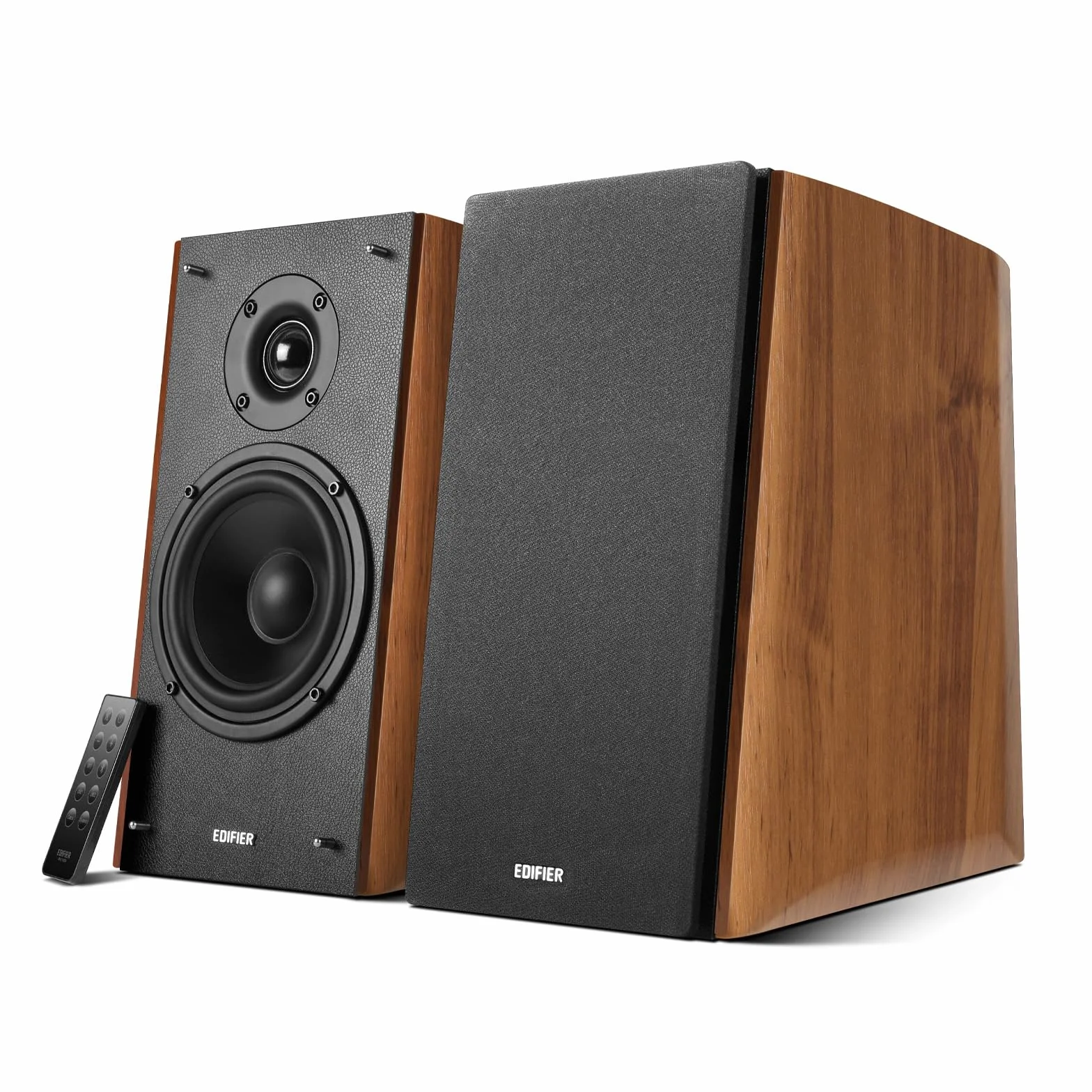 Edifier R2000DB - Kit di altoparlanti Bluetooth 2.0, con telecomando IR e ingresso ottico - 120 Watt - Warm Oak