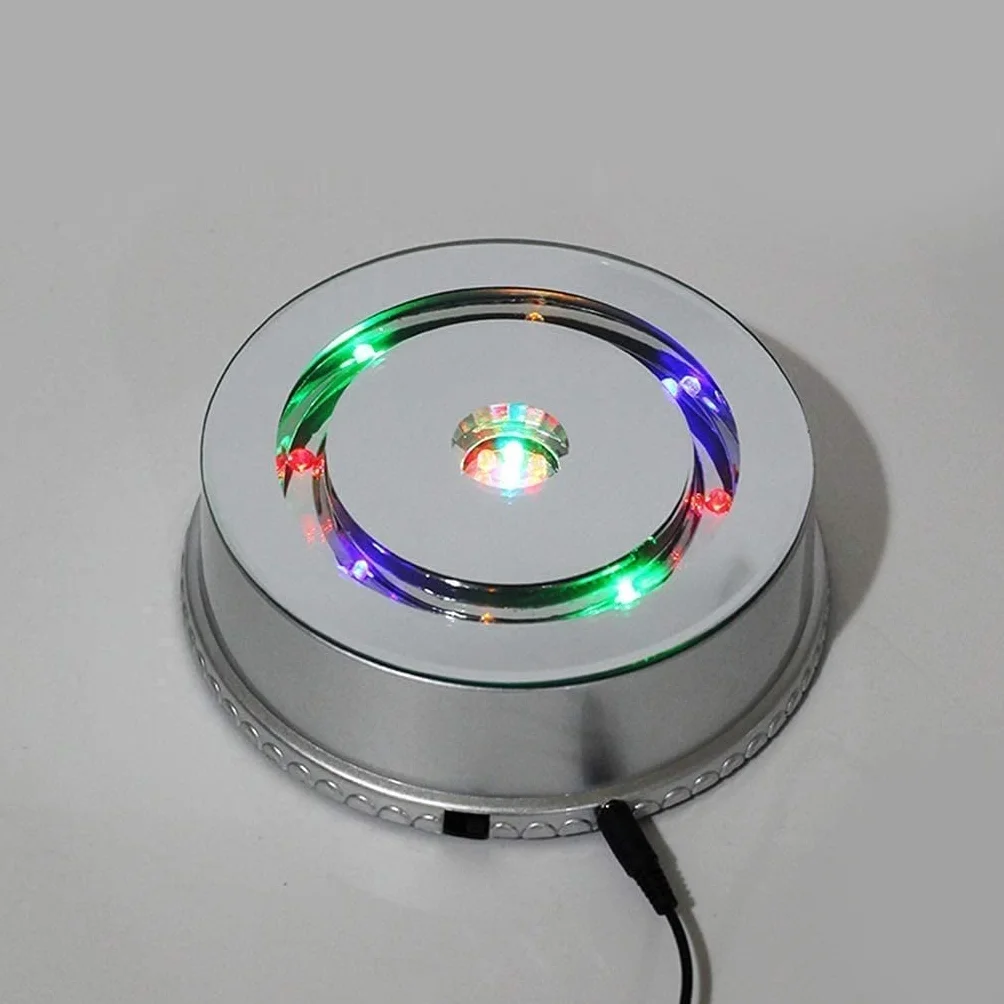 BYERZ Espositore Giradischi elettrico rotante con luce LED colorata Base di controllo automatico della velocità Tavolo Still Life Riprese video dal vivo