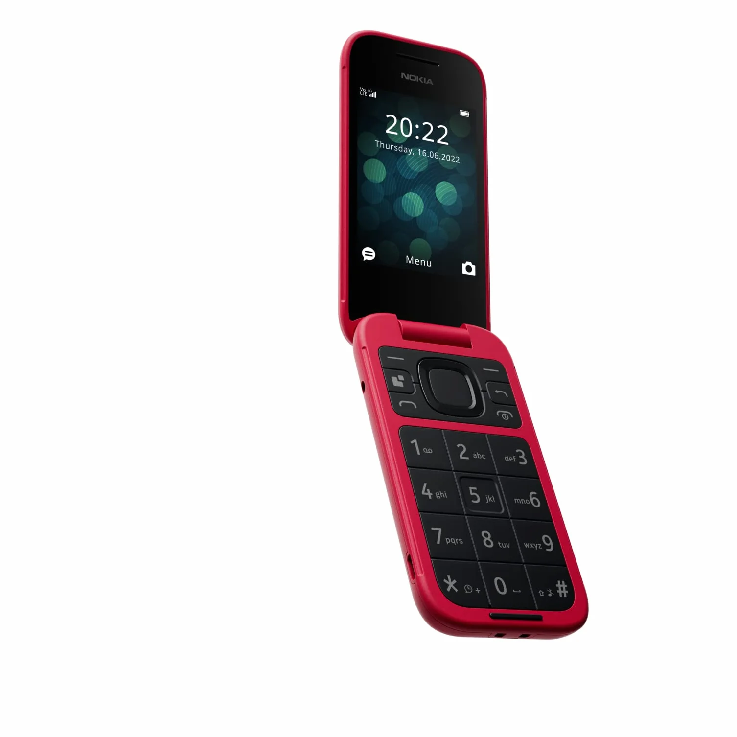 Nokia 2660 - Telefono Cellulare 4G Dual Sim, Display 2.8", Tasti Grandi, Tasto SOS, Fotocamera, Bluetooth, Radio FM Wireless e lettore mp3, Ampia batteria, Rosso, Italia