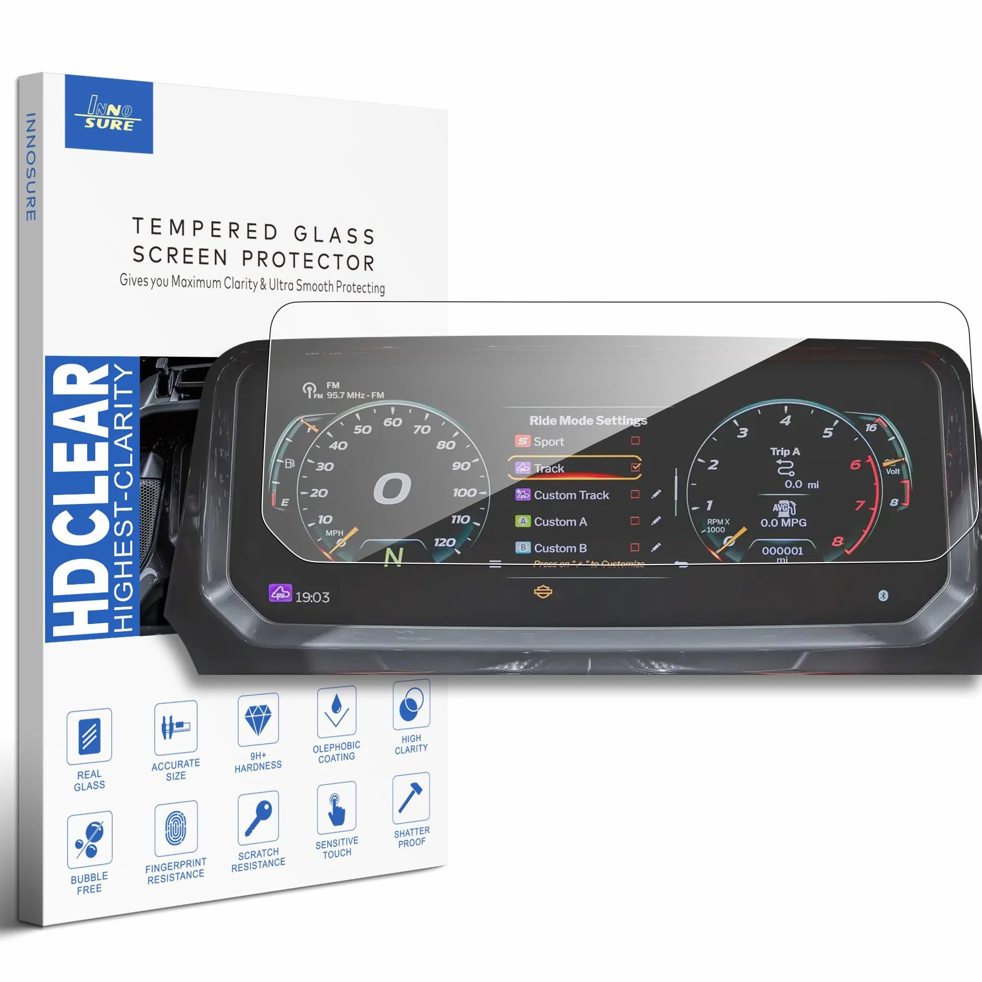 Pellicola vetro temperato per Harley Davidson FLTRXSTSE Road Glide (2024+) CVO Road Glide ST/RR (2024-2026) 12,3" touchscreen HD