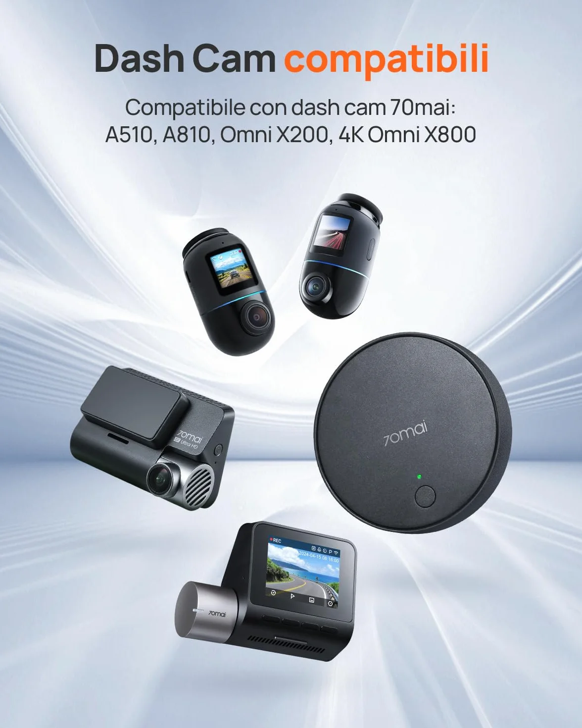 70mai 4G Kit di Cablaggio Rigido per Dash Cam Auto A810 Lite/A810S/T800/A510, Sorveglianza Parcheggio 24 Ore, Monitoraggio in Tempo Reale