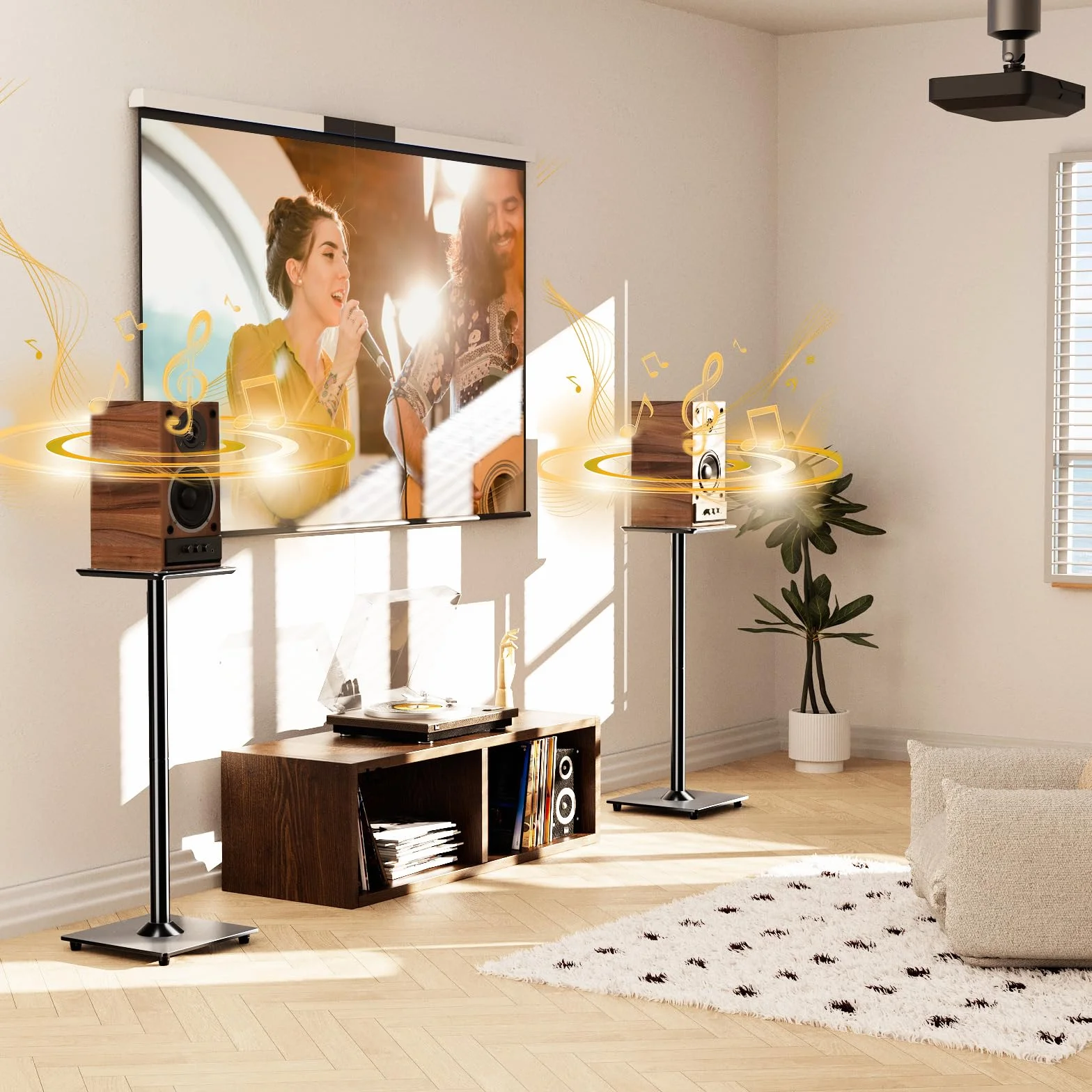 ELIVED Supporto altoparlante 808mm base vetro 10kg per Teufel JBL Sony