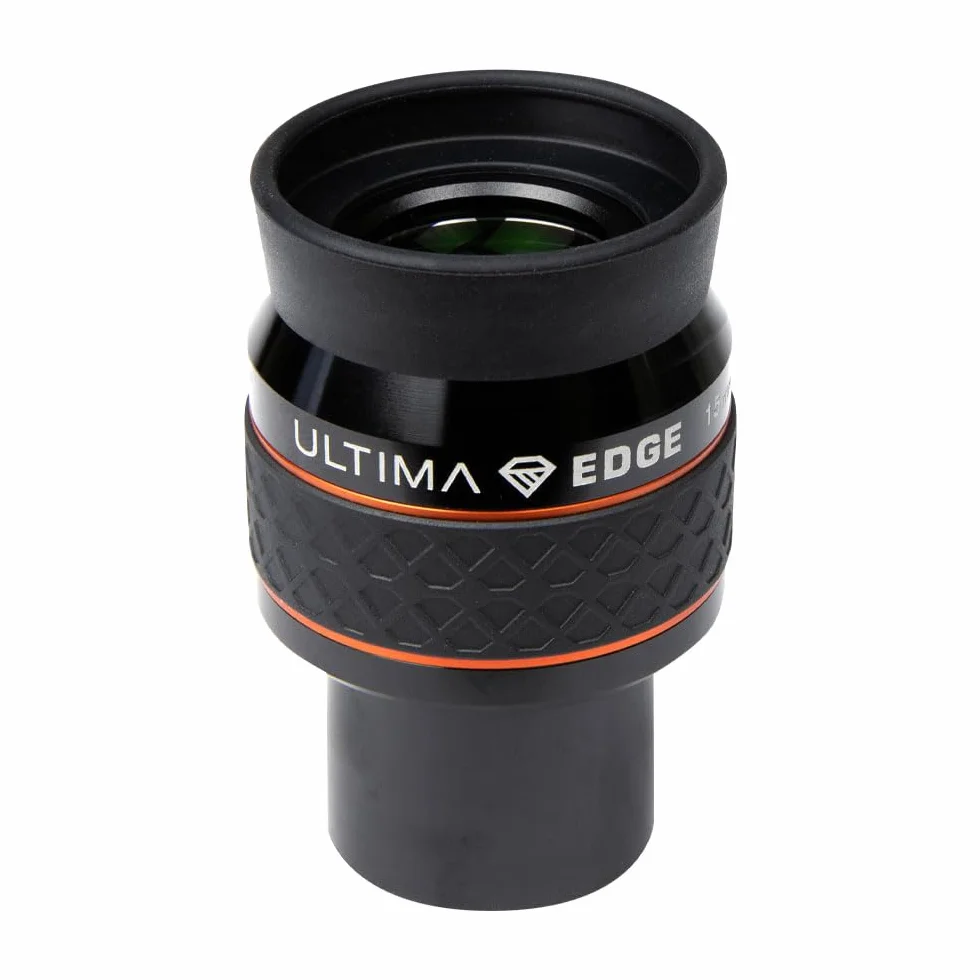 Celestron 93451 Ultima Edge Oculare Flat-Field parafocale 15mm per focheggiatori 1,25" - Immagini incredibilmente nitide, ottica completamente multi-strato, impugnatura sagomata in gomma, Nero