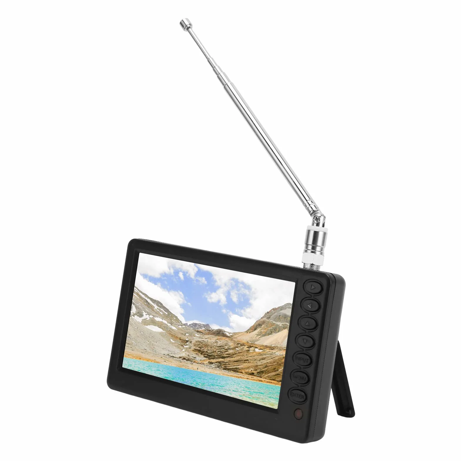 TV Digitale Portatile, HD 1080P da 5 Pollici con Interfaccia Ricca e Supporto per Staffa TV Analogica/ATV/radio FM, Supporto per Formati Video Multipli, per Cucina, Auto