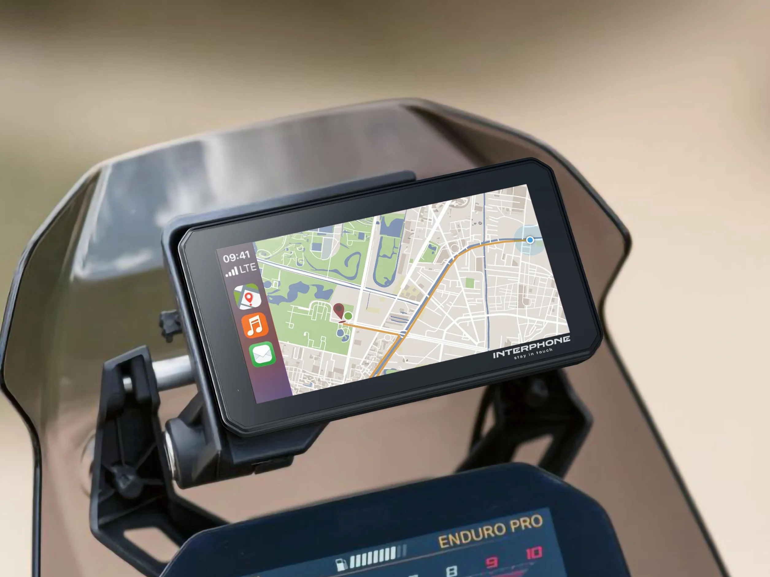 INTERPHONE SYNC55B, Smart Display per moto BMW, Schermo moto Wi-Fi e Bluetooth da 5,5" per utilizzo Carplay Apple e Android Auto, compatibile con supporto navigator originale BMW
