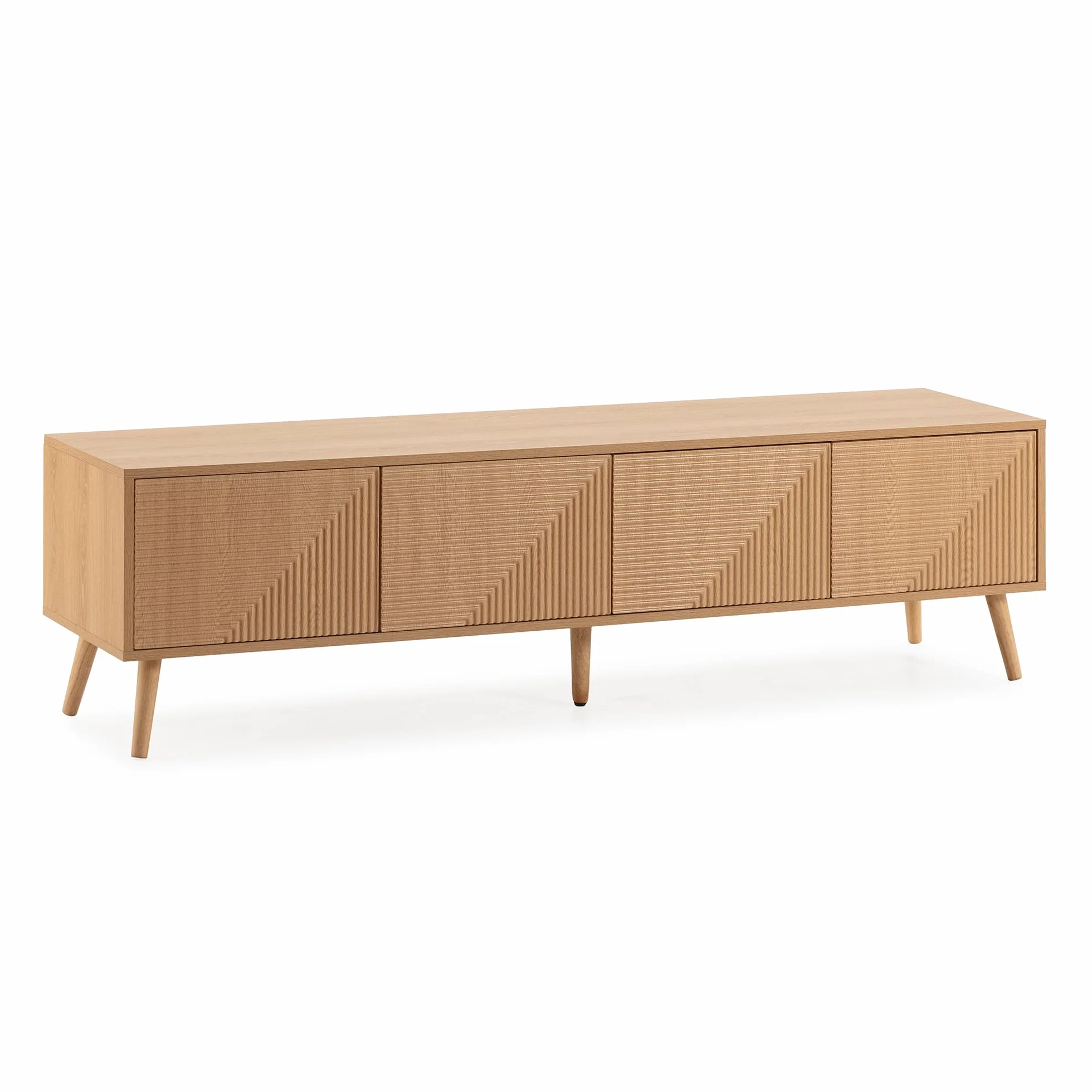 HOMN LIVING Mobile TV Telmo 4 ante colore Rovere, 160 cm (larghezza) 40 cm (profondità) 45 cm (altezza)