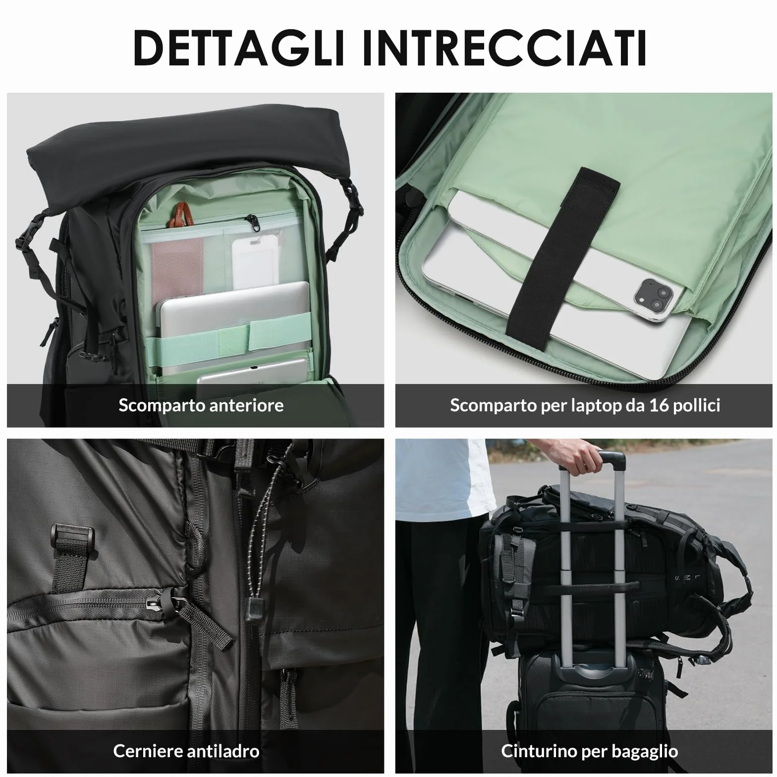 TARION Zaino Fotograifco Trekking Grande: Zaino Fotocamera Reflex Impermeabile Borsa Fotografica Professionale con Scomparto per Laptop da 16 per DSLR Drone Xprober