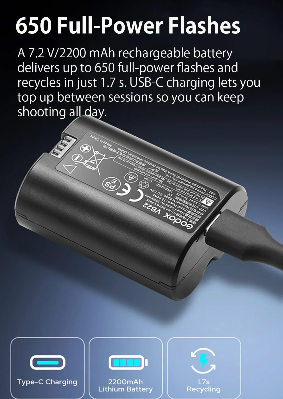 Flash GODOX V480 F per Fujifilm, V480F Touchscreen Speedlite, TTL GN50 HSS 1/8000s, Compatible with Fujifilm X100VI GFX100RF XS20 XS10 XT30 II XT5 XM5 GFX50S GFX50R X-T4 X-T3 X-E4