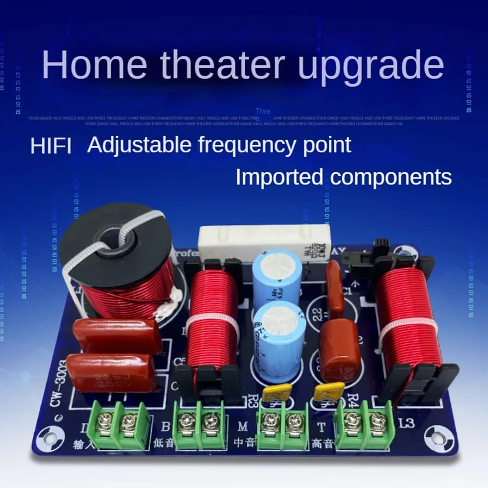 2 pezzi a 3 vie, 250 W, 850/5200 Hz, divisore di frequenza fai da te, circuito di filtraggio, , HiFi, stereo audio, crossover, facile da installare
