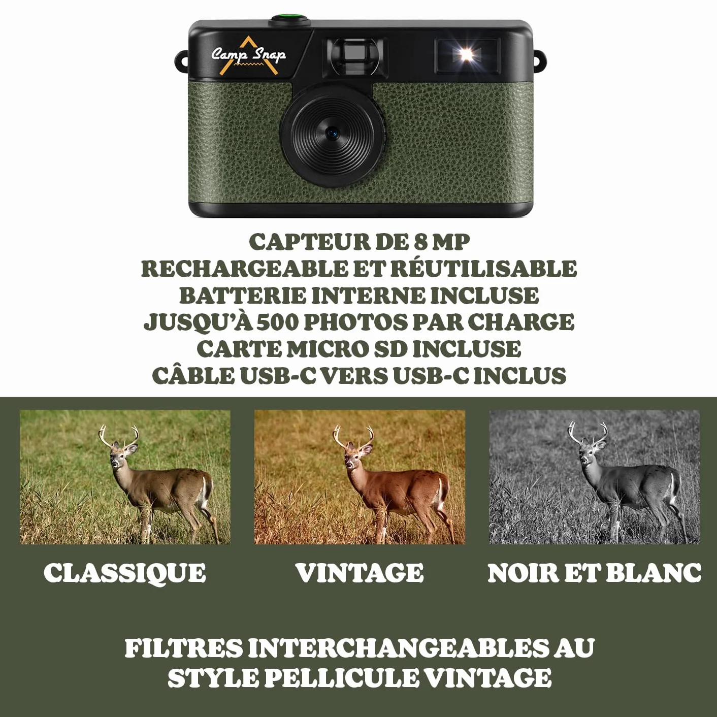 Fotocamera Digitale Camp Snap CS-V105-GR-WW Oliva