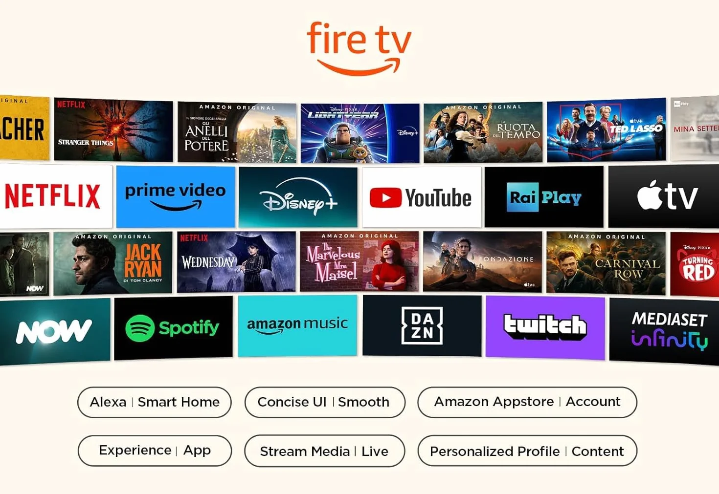 TCL - 50PF650 50 Pollici TV 4K Ultra HD, Smart LED e Fire TV (Dolby Vision, Dolby Atmos, DTS, HDR 10, Alexa integrato, Airplay2, Miracast)