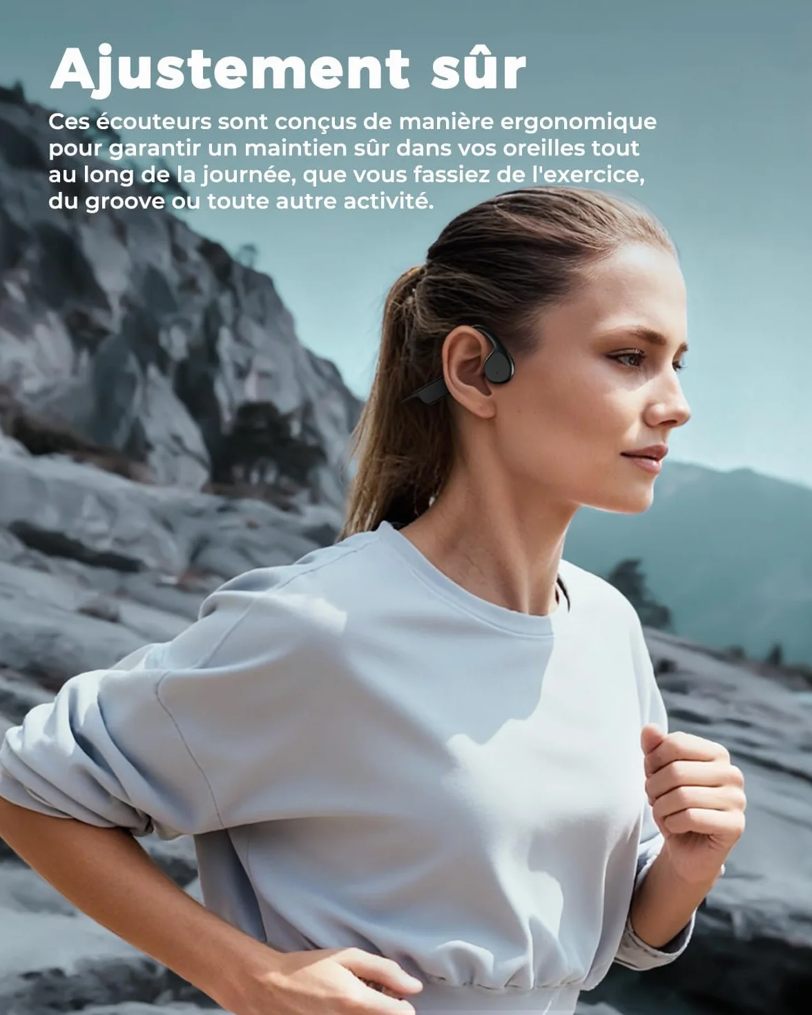 Cuffie a Conduzione Ossea, Cuffie per Nuoto, Memoria MP3 da 32GB, Cuffie Open-Ear Bluetooth 5.4, Impermeabilità IPX8, 10 Ore di Autonomia, Per Nuoto e Corsa