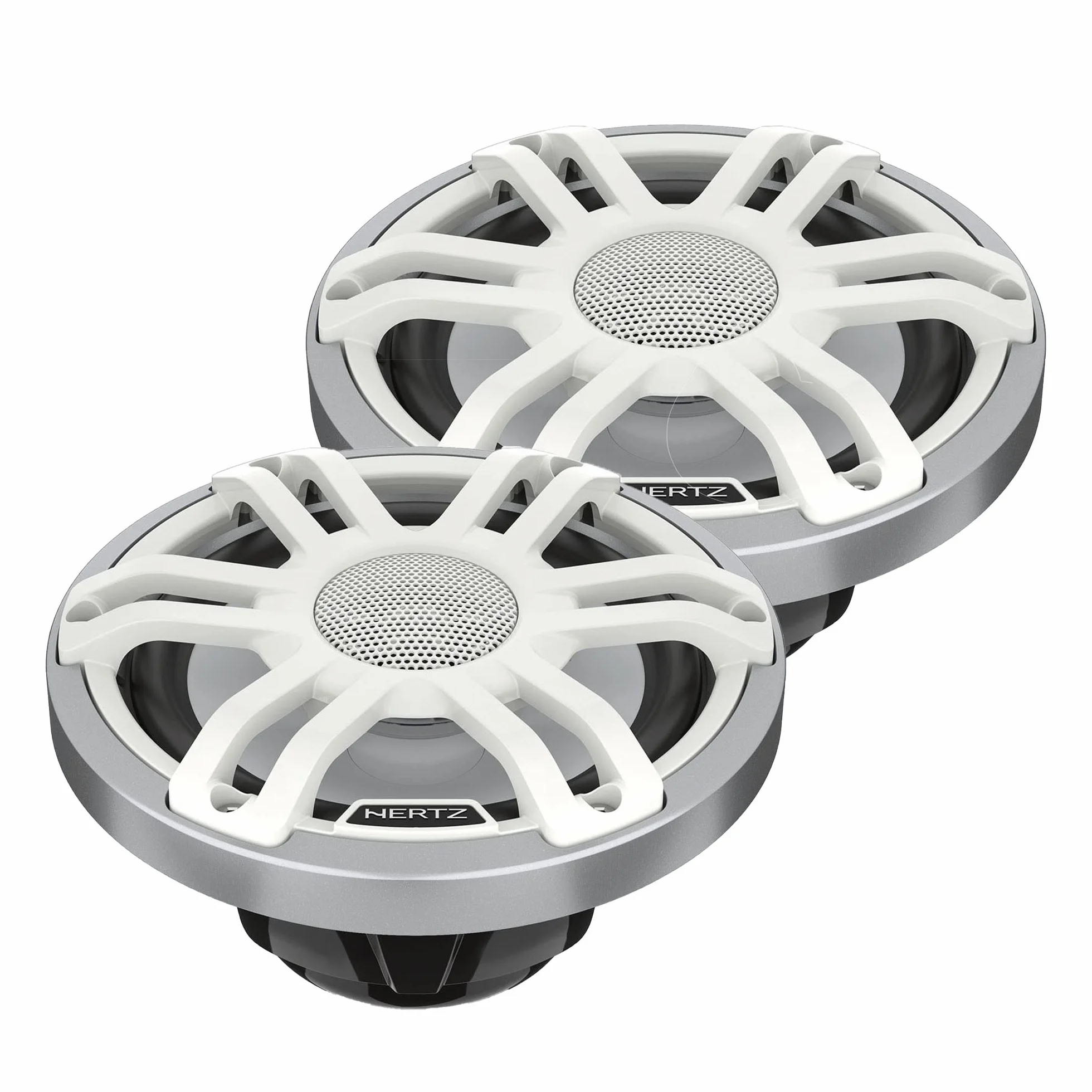 Hertz HMX 6.5 S‑LD‑SW – Coppia coassiale marino 6,5″ con LED RGB, 75 W RMS / 150 W picco, IP65, griglia bianca verniciabile
