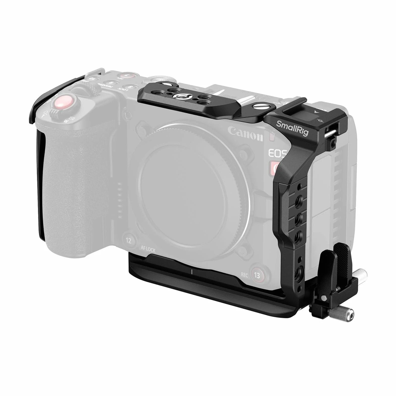 SMALLRIG Cage per Canon C50 con morsetto per cavo HDMI, supporto per fotocamera C50, incluso attacco a slitta, presa QD, piastra per Arca e guida NATO, compatibile con impugnatura XLR originale - 5656