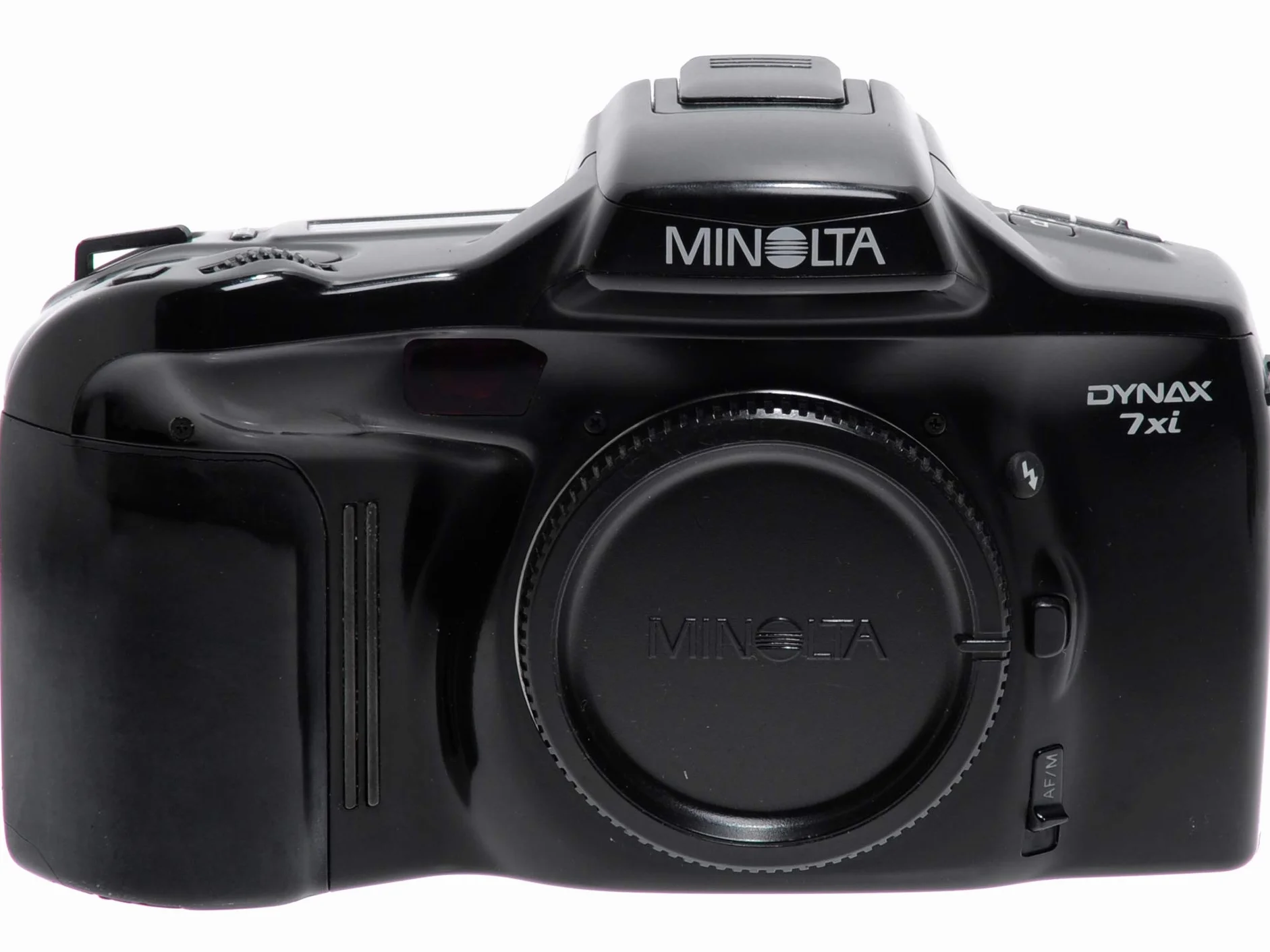 Minolta Dynax 7xi fotocamera reflex professionale a pellicola.