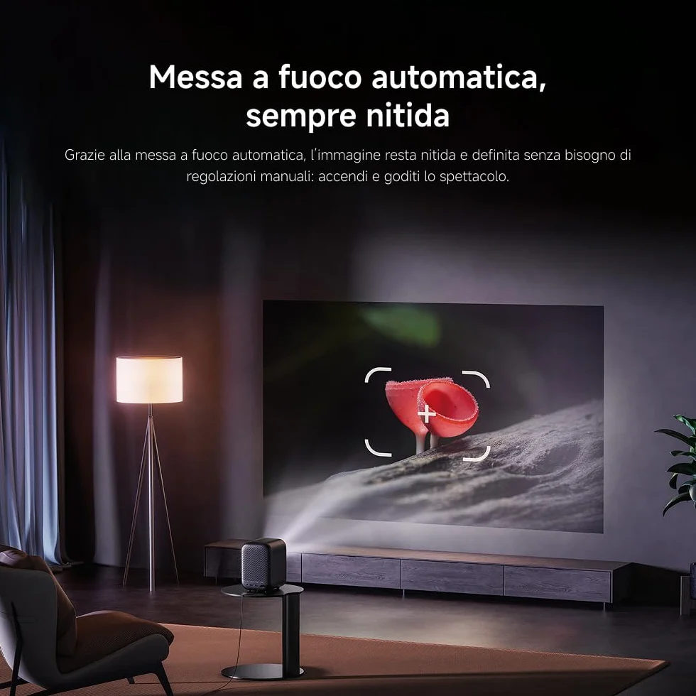 Xiaomi L1 Proiettore Intelligente 1080P con Google TV & Netflix, Proiettore Portatile Home Cinema, Autofocus & Keystone, HDR10/HLG, Schermo 120", WiFi 5G Bluetooth, Audio Dolby