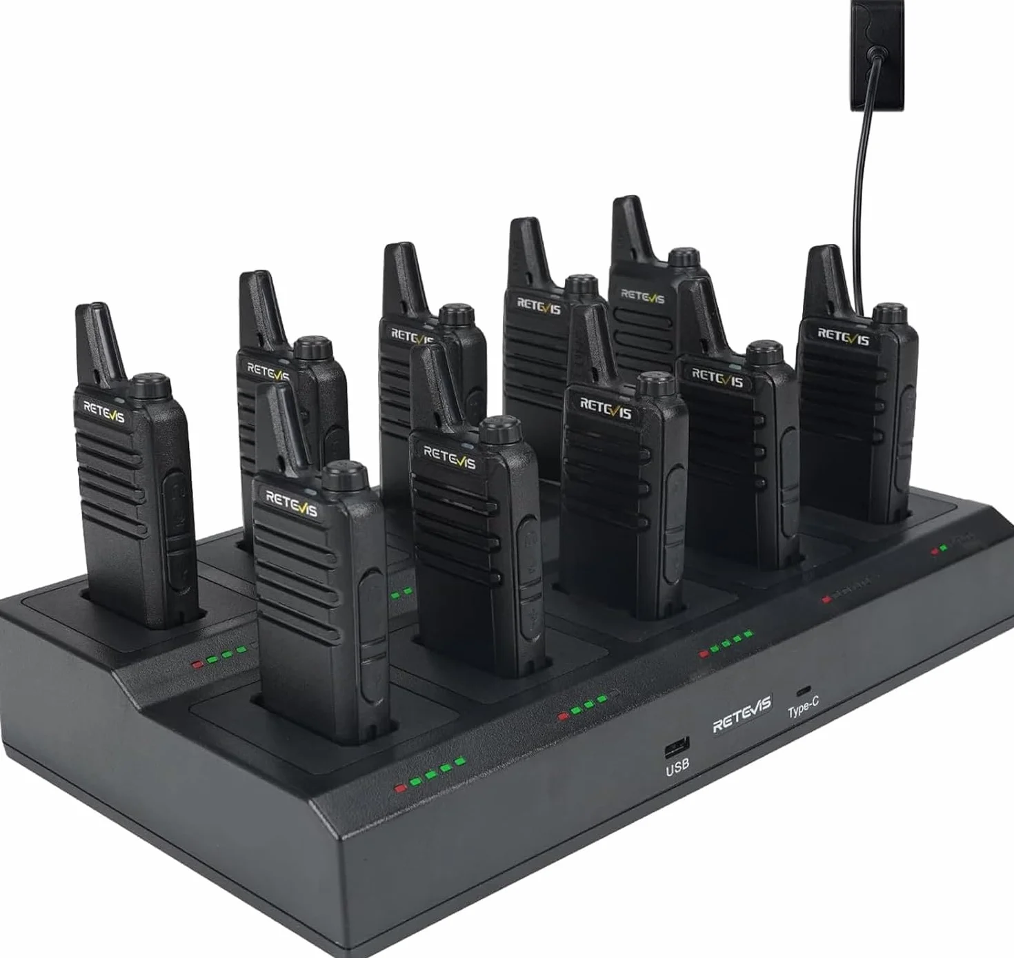 Retevis RT622 Walkie-Talkie 10 Pezzi Professionale Ristorante Ospitalità Nero