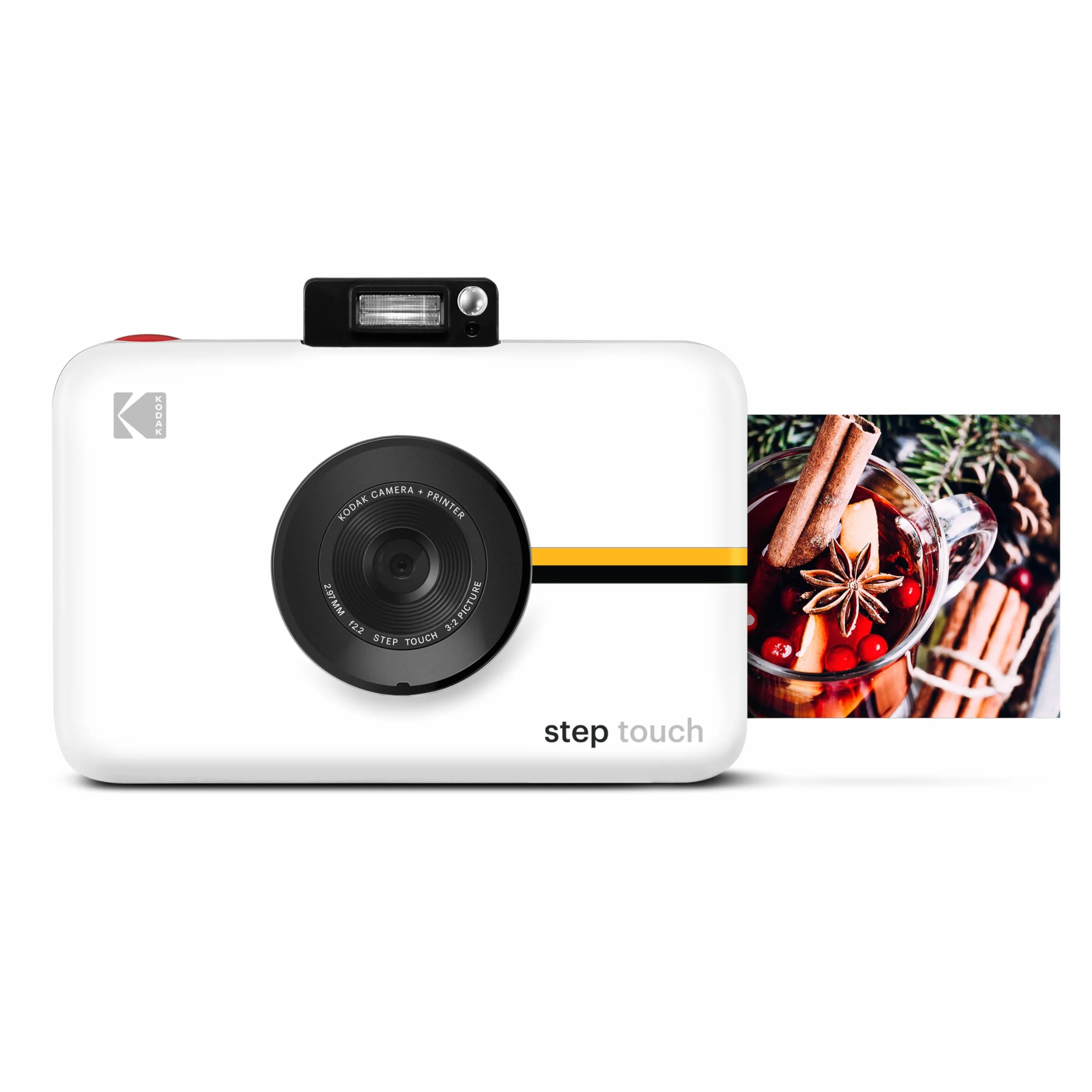 KODAK RODITC20AMZW Step Touch | Fotocamera digitale 13 MP a stampa istantanea, touchscreen LCD da 3,5", video HD 1080p, zoom ottico 10x, tecnologie Bluetooth e ZINK Zero Ink | Bianco