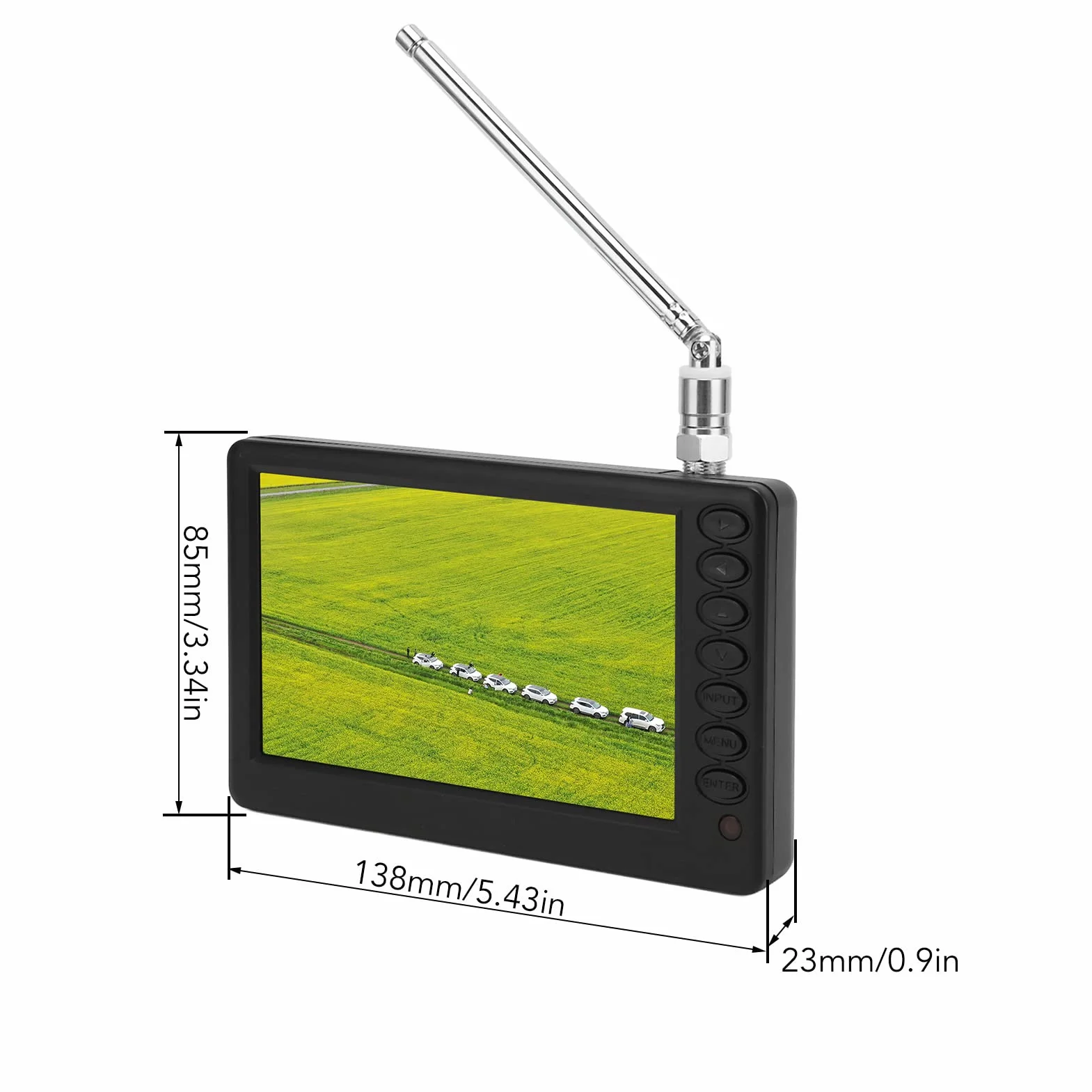TV Digitale Portatile, HD 1080P da 5 Pollici con Interfaccia Ricca e Supporto per Staffa TV Analogica/ATV/radio FM, Supporto per Formati Video Multipli, per Cucina, Auto