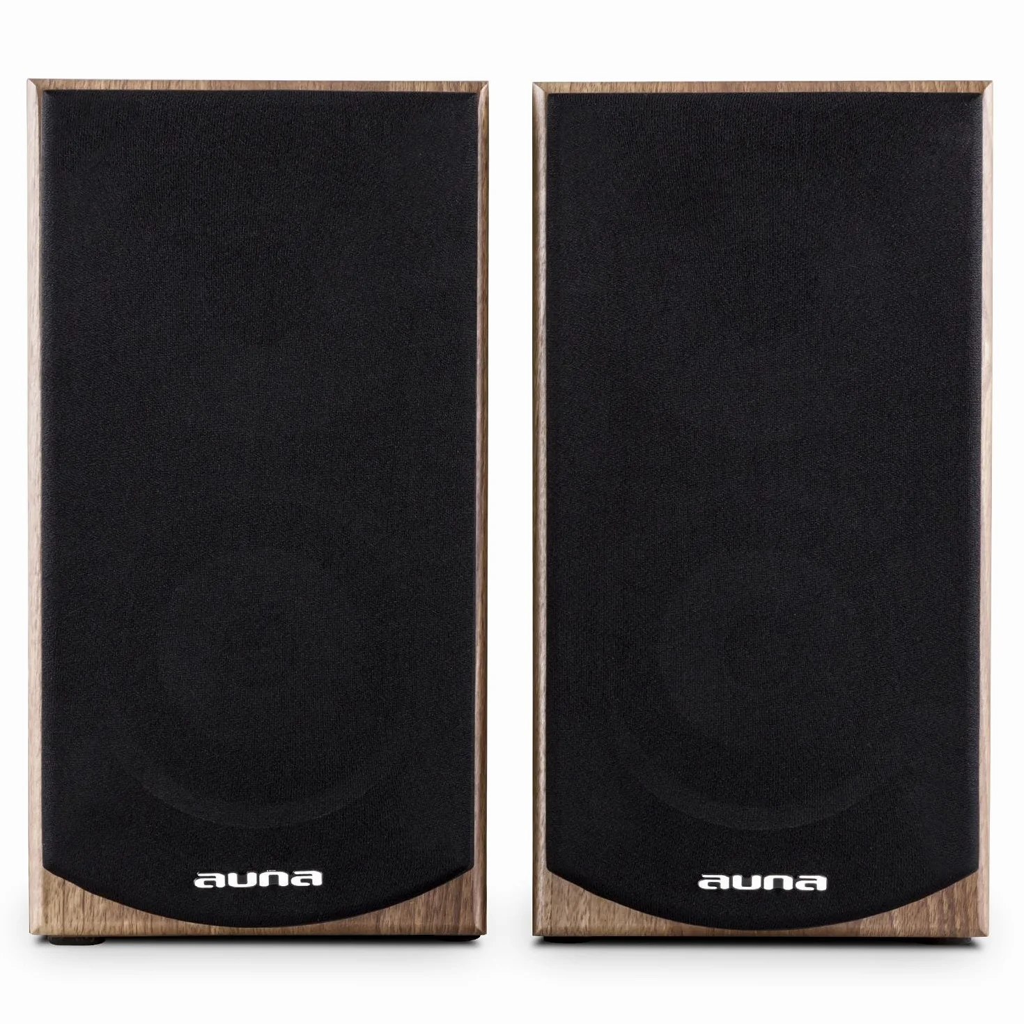 AUNA Linie 501 BS - Coppia di Diffusori da Scaffale, Altoparlanti Passivi, Casse Speaker, Tecnologia a 2 Vie, Midrange di 10 cm, Tweeter di 2.5 cm, 50 Watt RMS, Noce