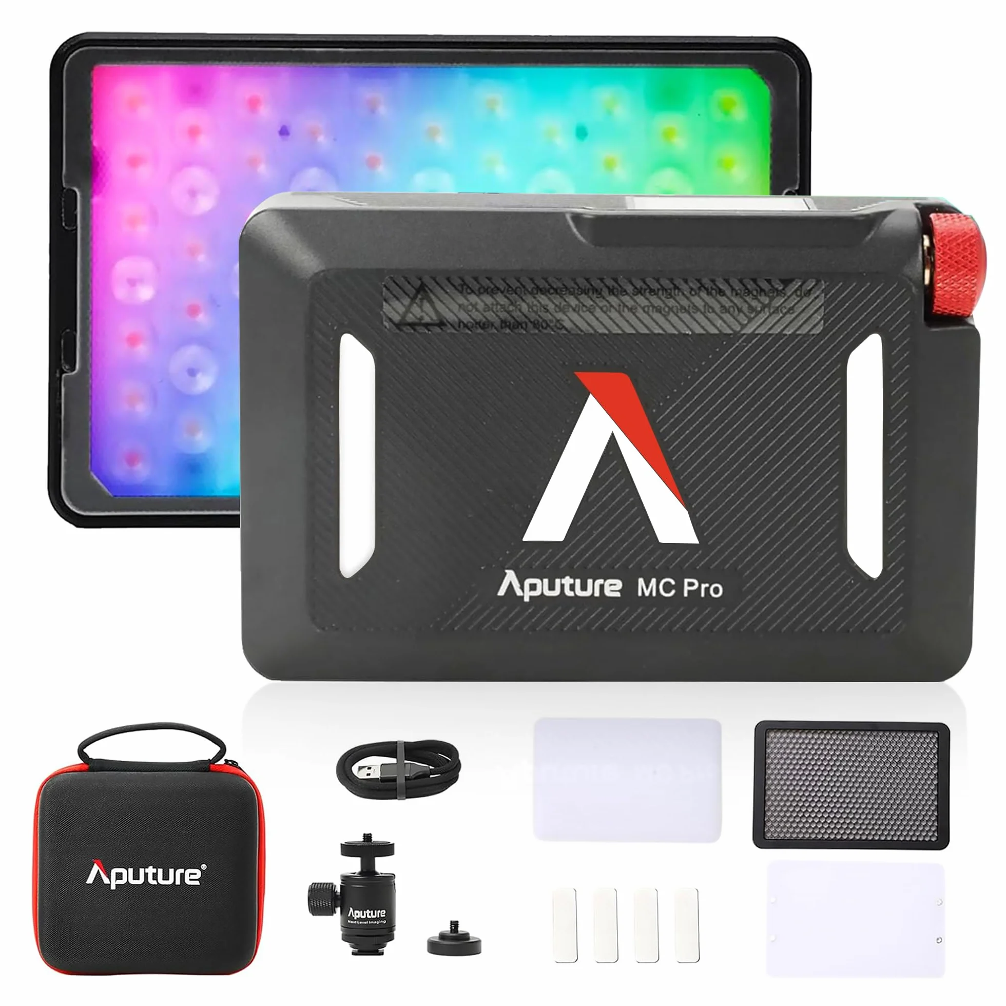 Aputure MC Pro RGBWW - Luce video per fotocamera, 5 W, alta luminosità, 1585 Lux a 0,5 m, attrazione magnetica regolabile 2000-10000 K e protezione IP65 per fotografia, videografo