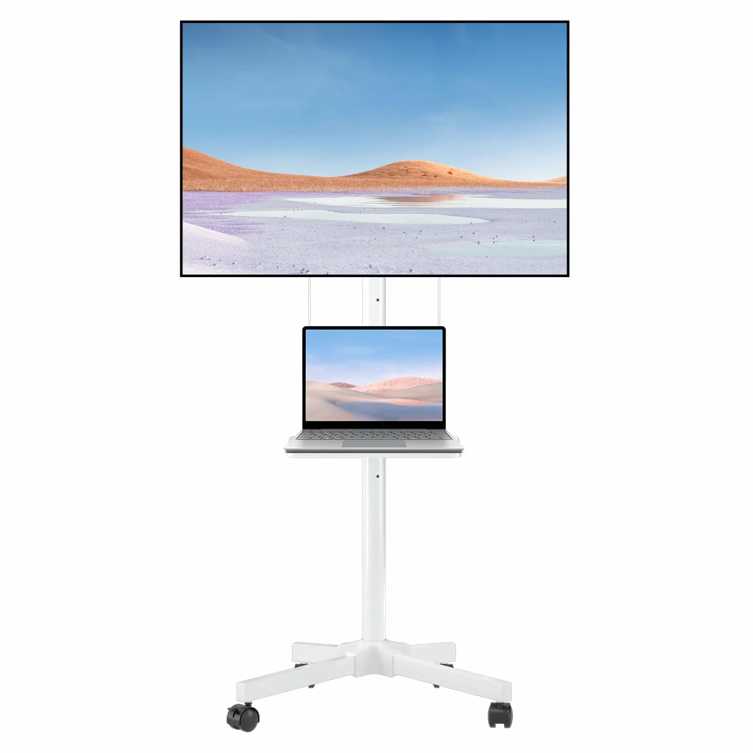 Supporto per TV su Ruote 21-60 Pollici VESA 400x400 mm Bianco 35 kg