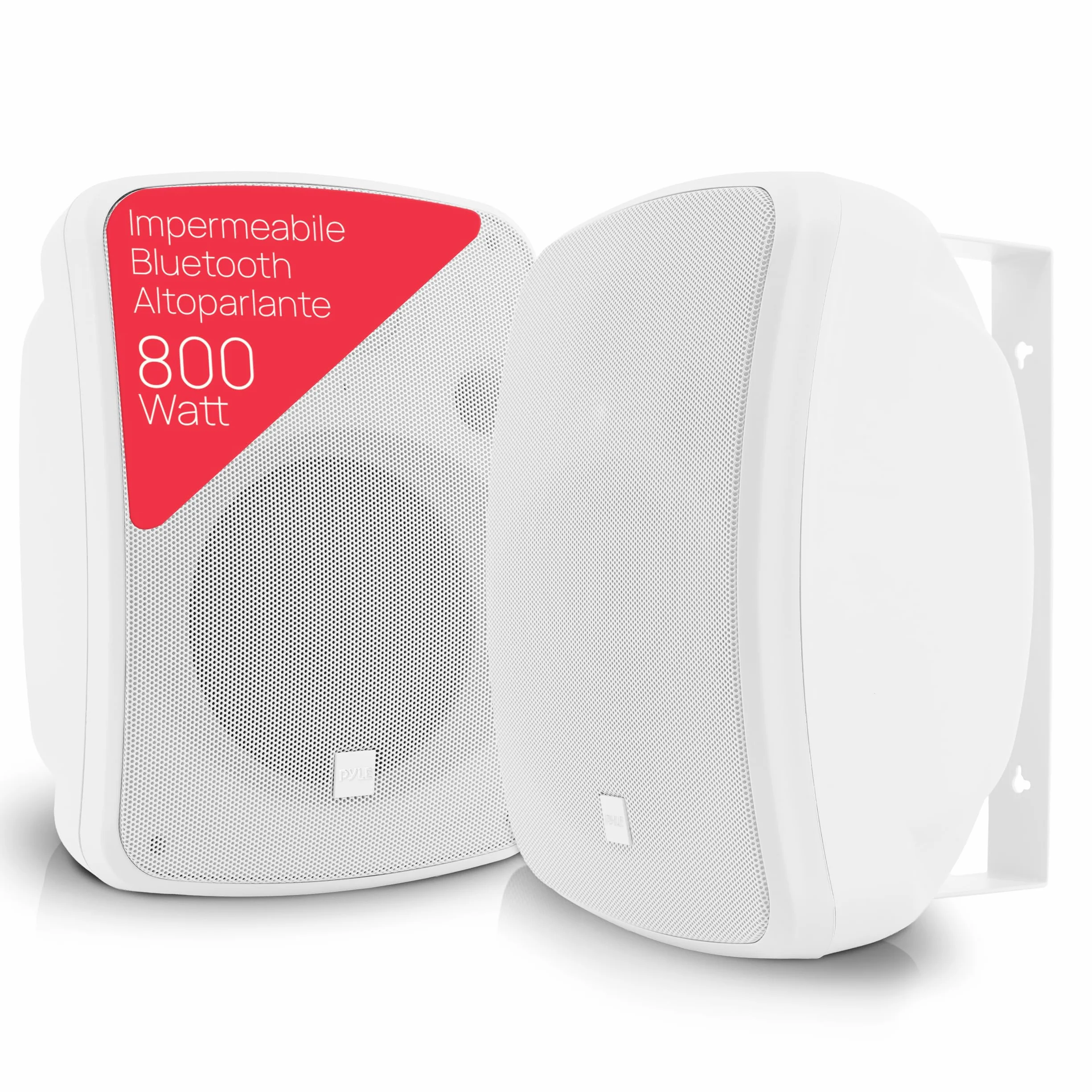 Pyle Cassa Bluetooth Speaker 2 Vie 16,5 cm 800 Watt Impermeabile Bianco
