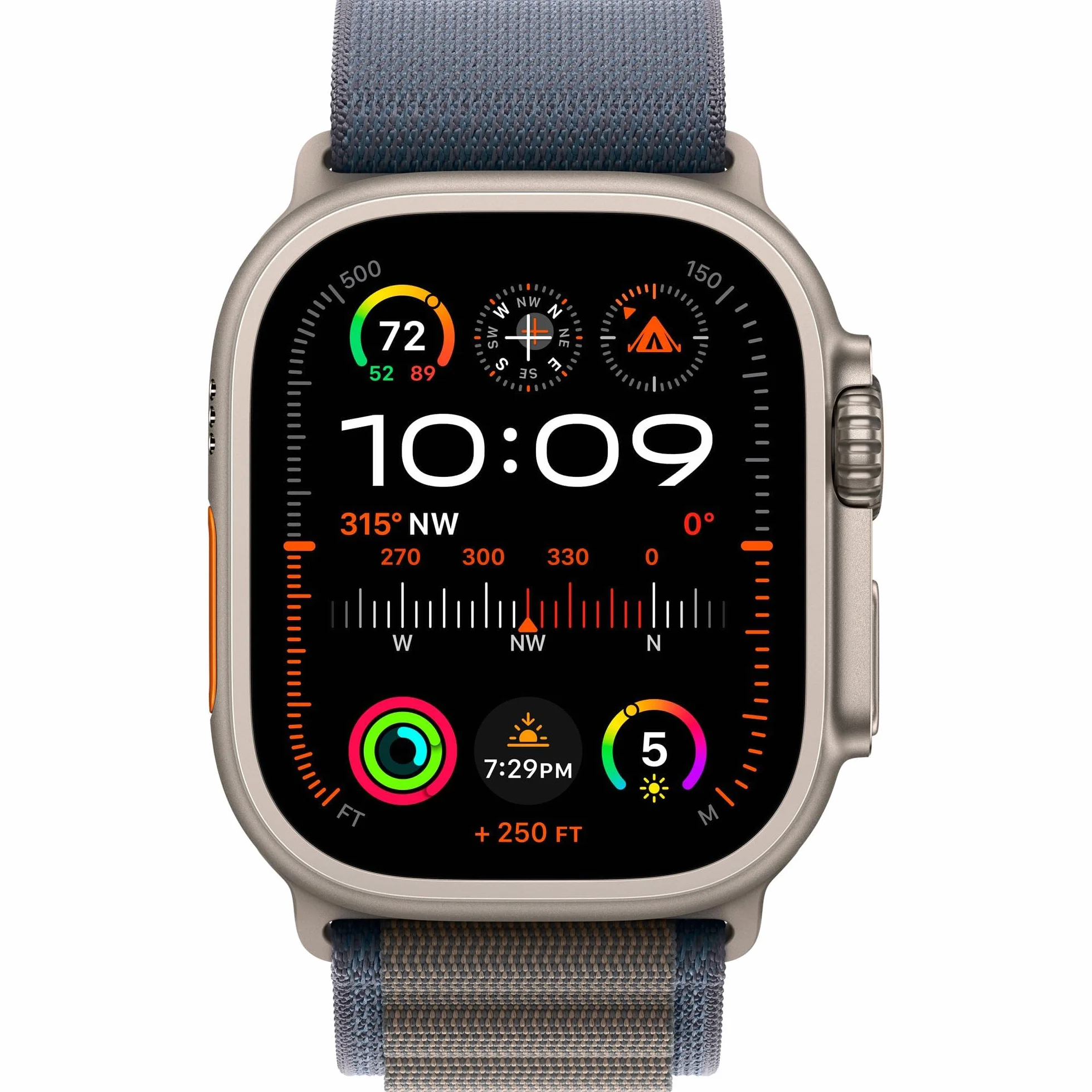Apple Watch Ultra 2 [GPS + Cellulare, 49MM] - Cassa in titanio con Alpine Loop Bleu, M (Ricondizionato)
