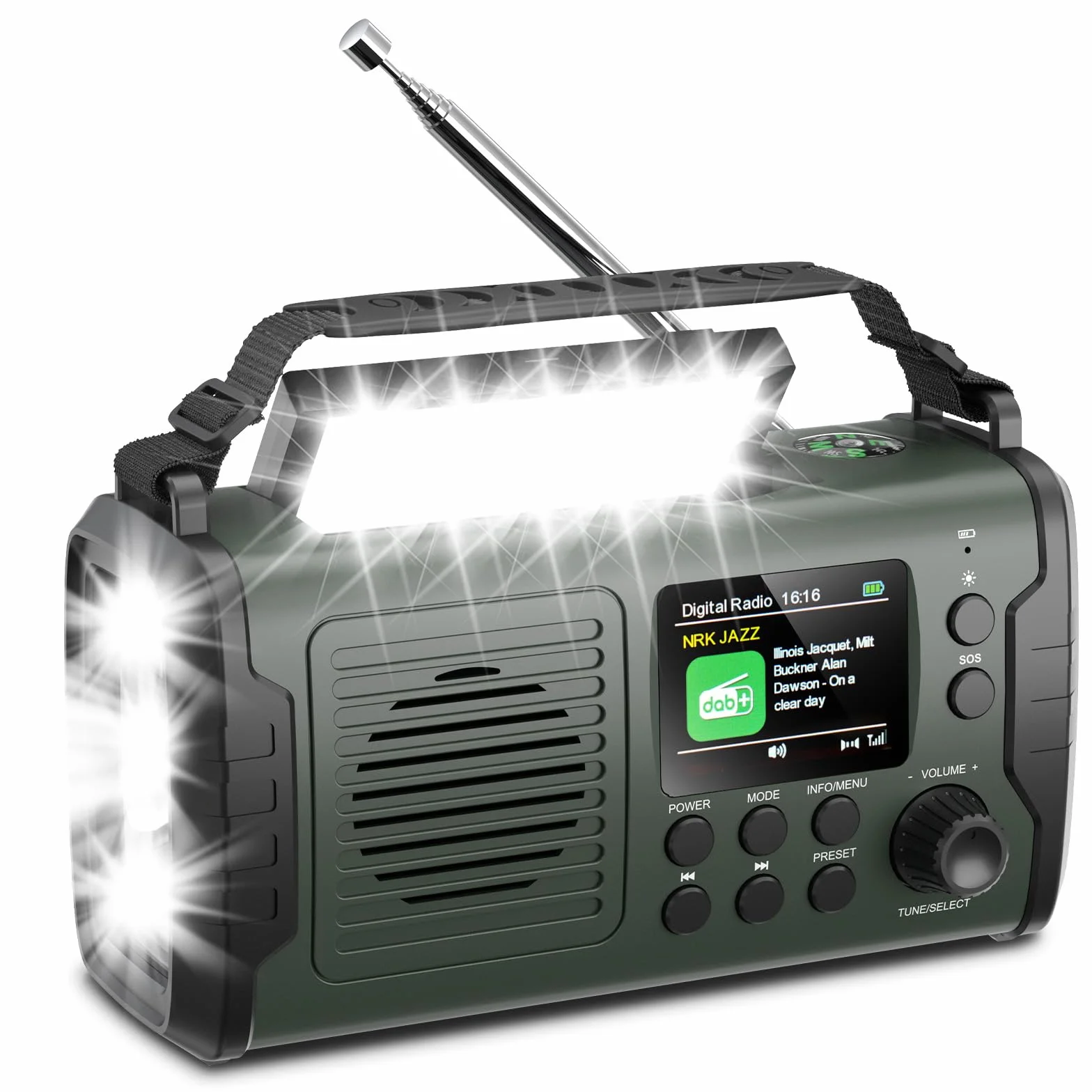 20000mAh Radio Solare a Manovella con Bluetooth DAB/FM,Torcia & Luce da Lettura,Caricatore USB per Telefono, Allarme SOS,Scheda TF,Jack per Cuffie,Radio Portatile per Emergenze da Campeggio ed Esterni