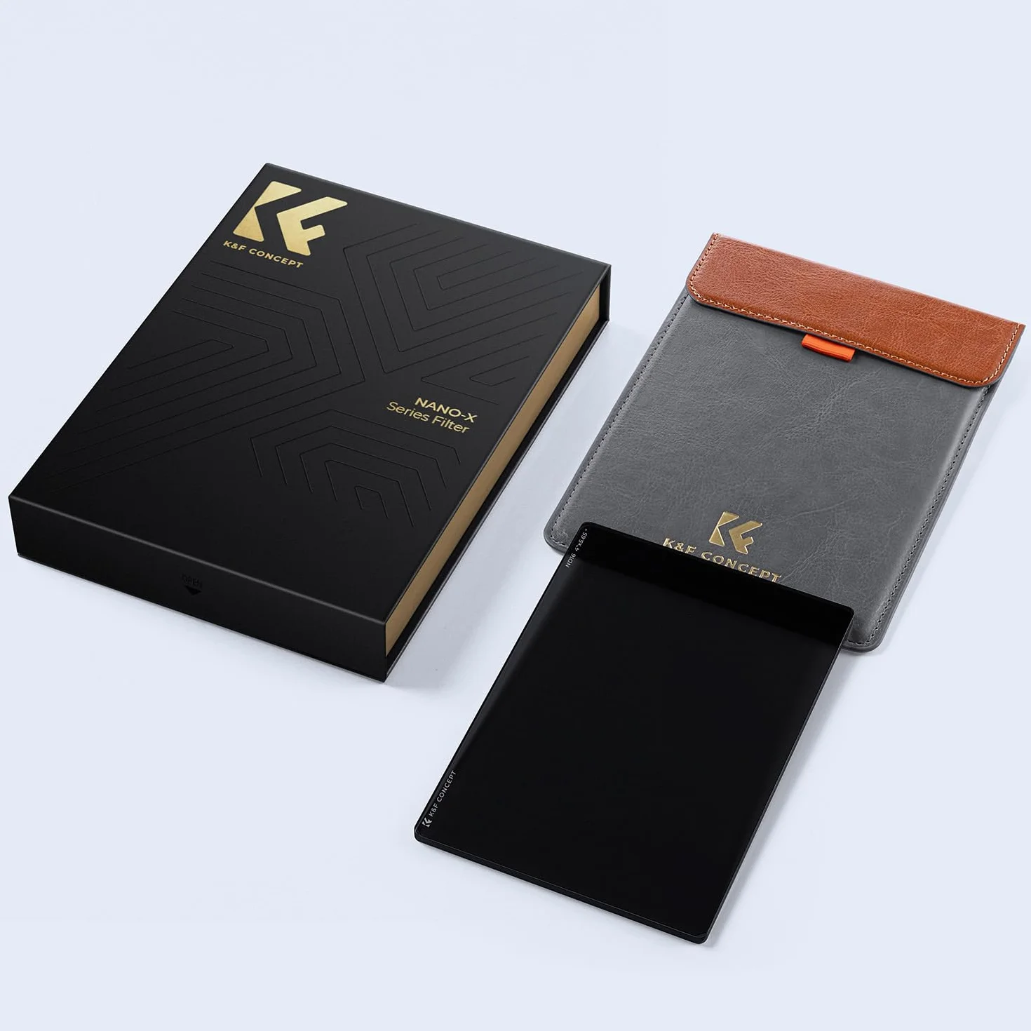 K&F CONCEPT Filtro Densità Neutra ND16 Quadrato da 4"x5,65",Filtro Densità Neutra per Cinema Vetro Ottico HD con 28 Strati Rivestimento Compatibile con Tilta SmallRig Matte Box Neewer